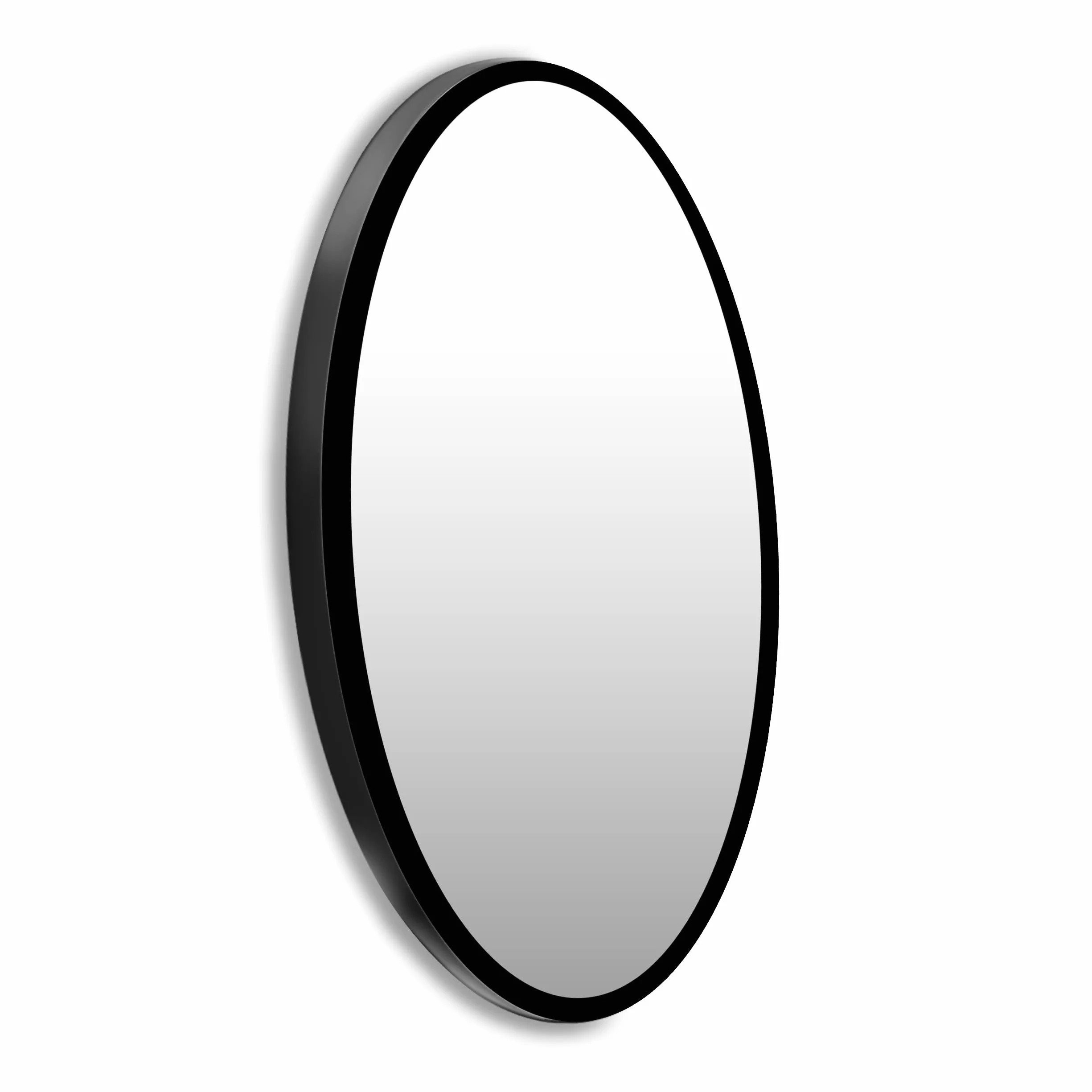 Ramix Miroir Mural dans Cadre en Aluminium revêtu par pulvérisation - Noir - Loft rectangulaire - Rond - pour Salon, Chambre à Coucher, Salle de Bain, Dressing, Couloir (Noir, K1-diamètre 40cm)