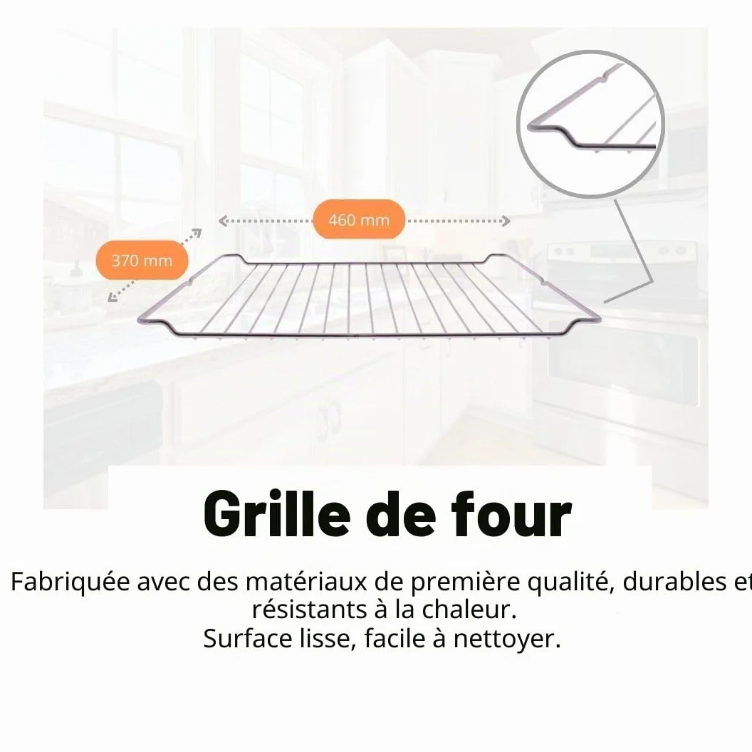 Recamania Lot de 2 grilles de cuisson et plaque de cuisson - 370 x 460 mm - Compatible avec les fours Teka - Plaque de cuisson émaillée et barbecue en métal - Remplacement pour modèles de four