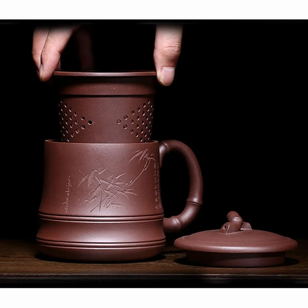 Tasse à thé Tasse à thé avec Filtre en Sable Violet, Tasse à thé Faite à la Main, Tasse à thé for la Maison, Le Bureau, la Cuisine, l'étude, 560 ML Tasses à thé réutilisables