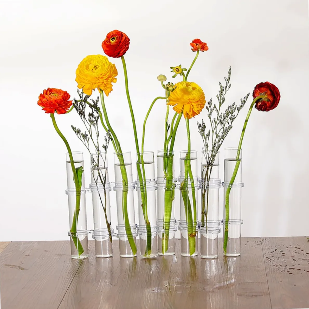 ABOOFAN Vase Hydroponique Verre Transparent avec Support Tubes De Propagation pour Plantes Petits Vases Décoratifs pour Intérieur Et Bureau