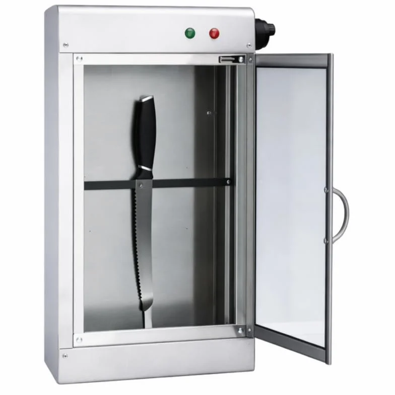 Stérilisateur UV Professionnel pour Couteaux - 10 à 12 Couteaux - Désinfection 99% - Support Magnétique - Inox