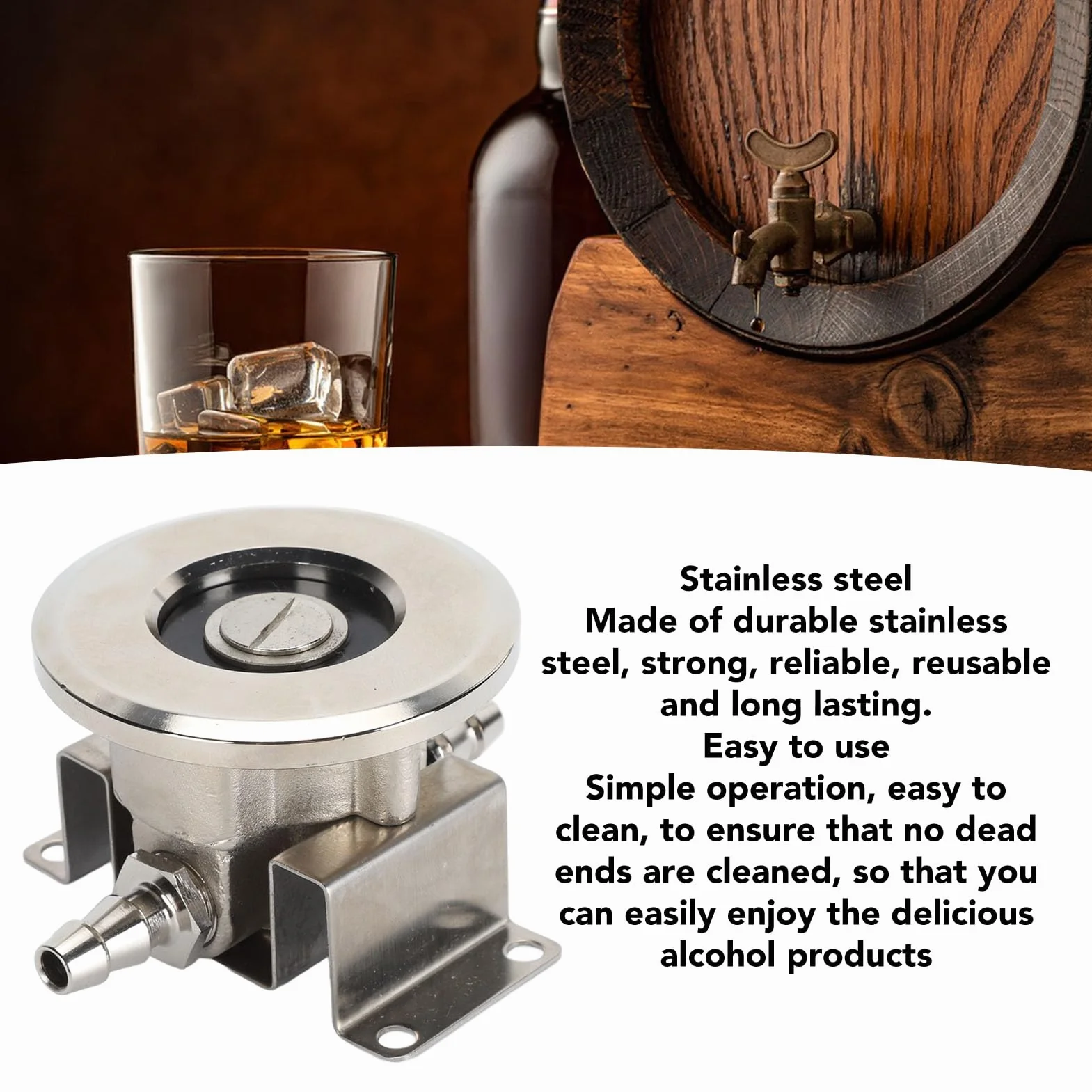 Adaptateur de Nettoyage de Coupleur de Fût de Bière, Accessoire de Coupleur de Fût de Bière à Fort Effet de Nettoyage étanche en Acier Inoxydable, pour Bar et Maison