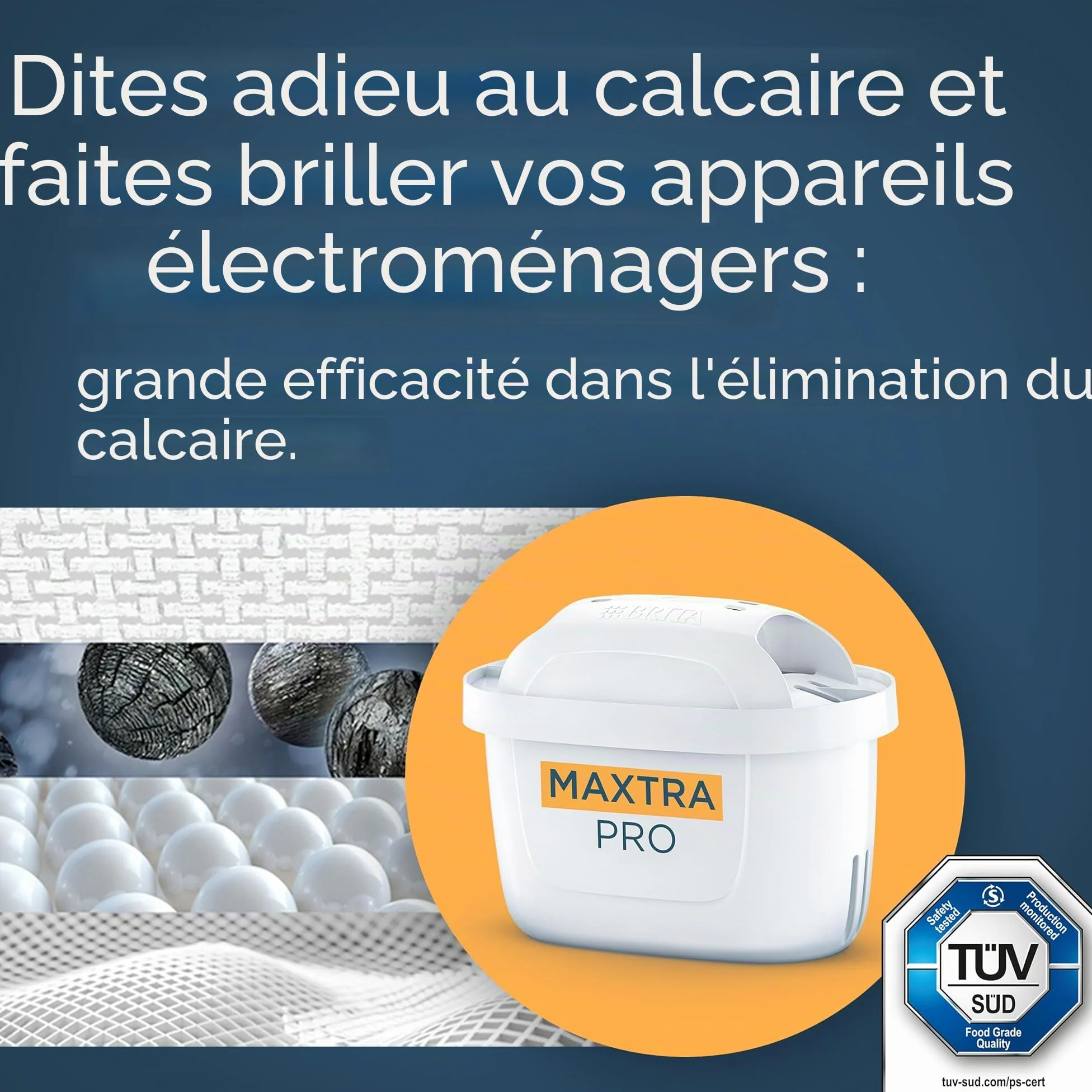 BRITA Maxtra Pro Lot de 6 cartouches filtrantes à eau Expert en chaux à économie semestrielle – Pièce de rechange originale pour toutes les carafes Brita avec filtration supplémentaire du calcaire et