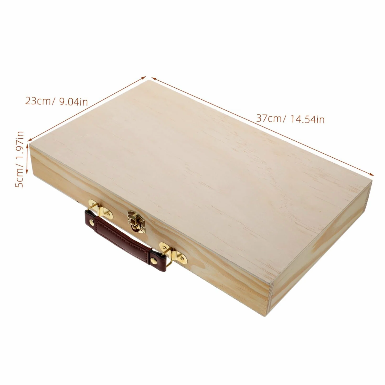Lurrose 1pièce Boîte De Rangement Bois Pour Peinture Et Crayons Étui Pratique Multi-usage Bois Massif Pour Étudiants Et Artistes