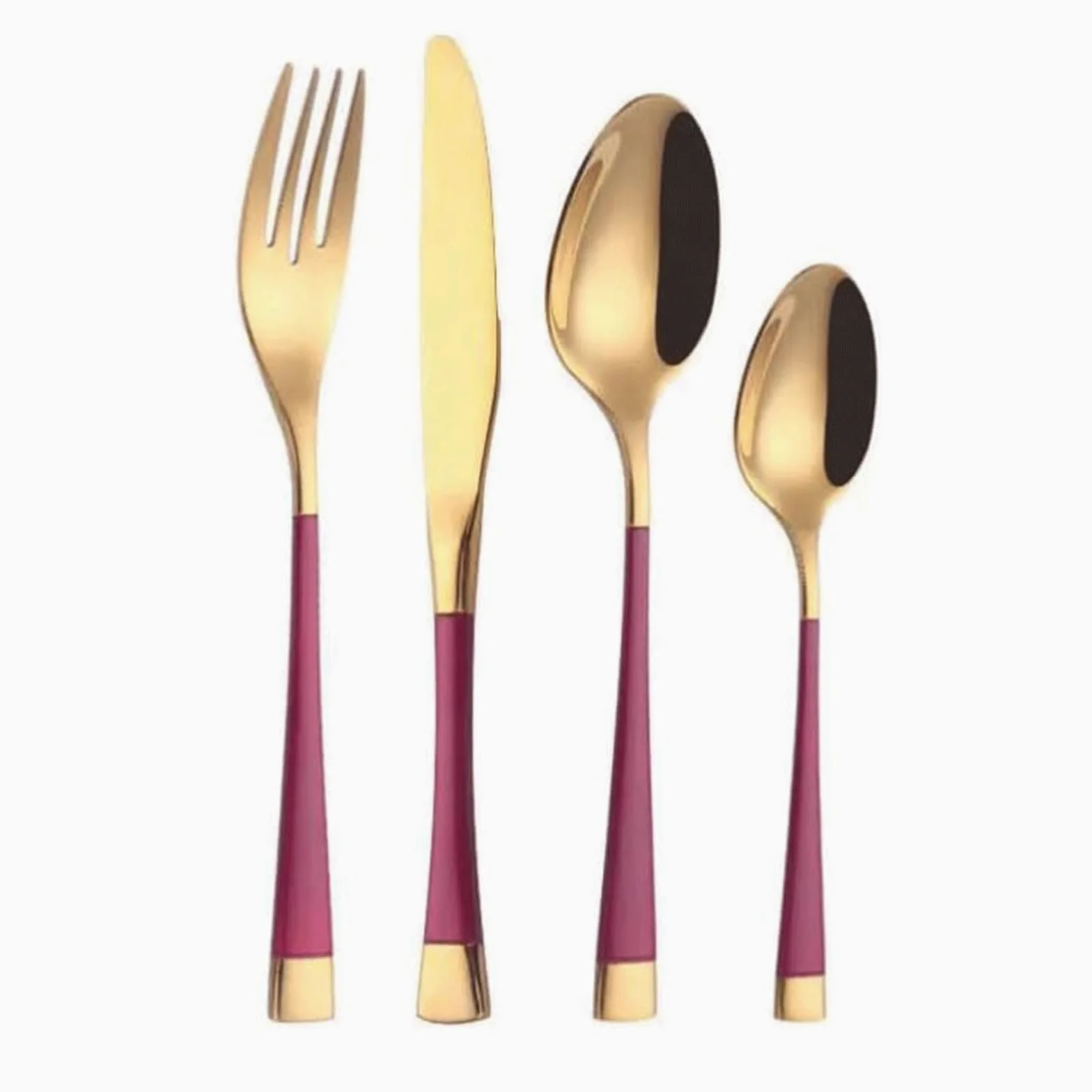 Ensemble de Couverts 4 pièces Couteau Fourchette cuillère en Acier Inoxydable Ensemble d'argenterie Miroir Poli Ensemble de Couverts hôtel Western dîner fourchettes