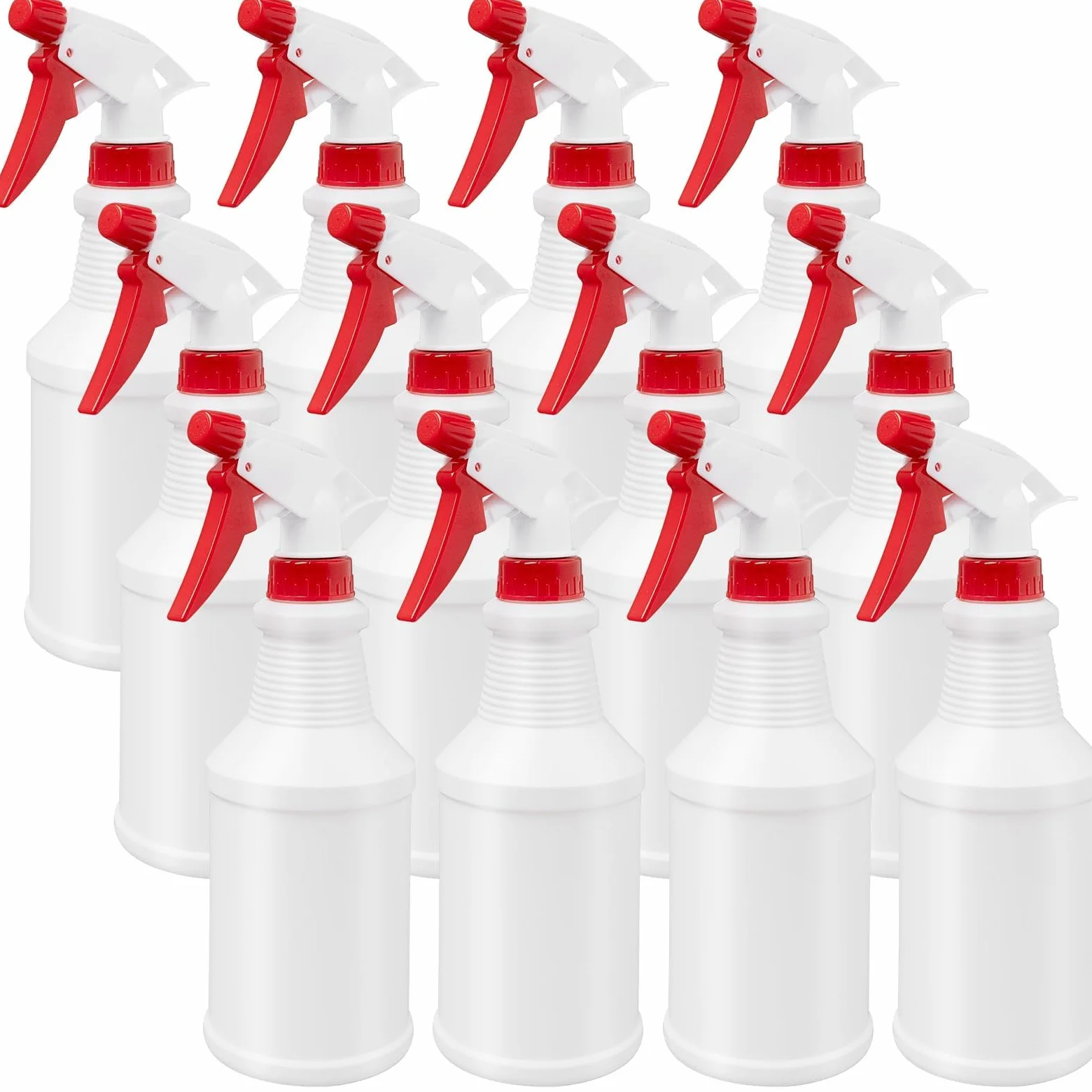 Lot de 12 Bouteilles Spray Plastique 500ml Rechargeables, Vaporisateur Vide avec Buse Réglable Jet/Brume, Bouteille Étanche pour Nettoyage, Cuisine, Salle de Bain, Jardin, Usage Domestique ou Professi
