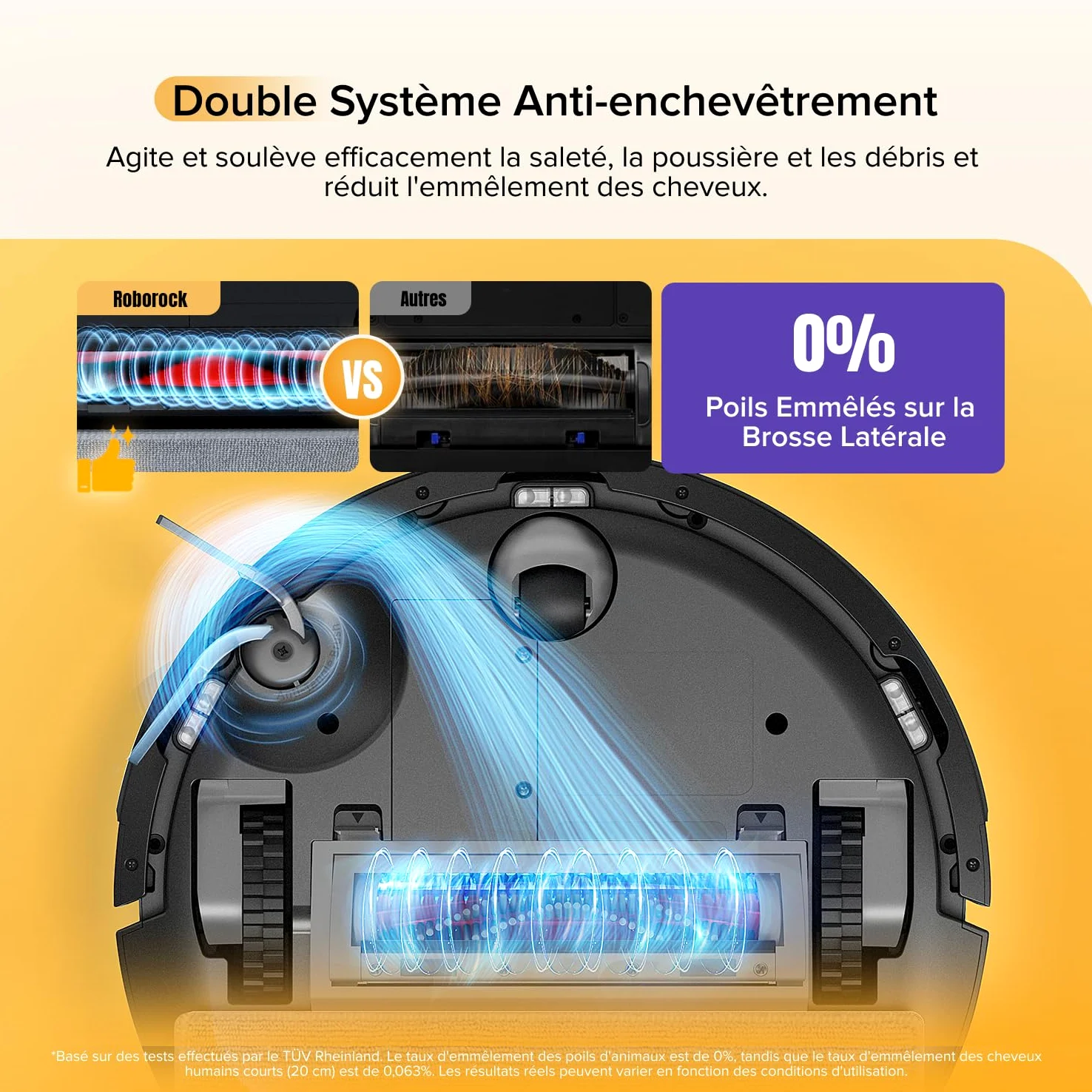 roborock Q7 M5 Set Aspirateur Robot Laveur 10 000 Pa, Double Conception Anti-Enchevêtrement, Durée de Nettoyage Prolongée, Navigation avec LiDAR Précis, APP, Noir