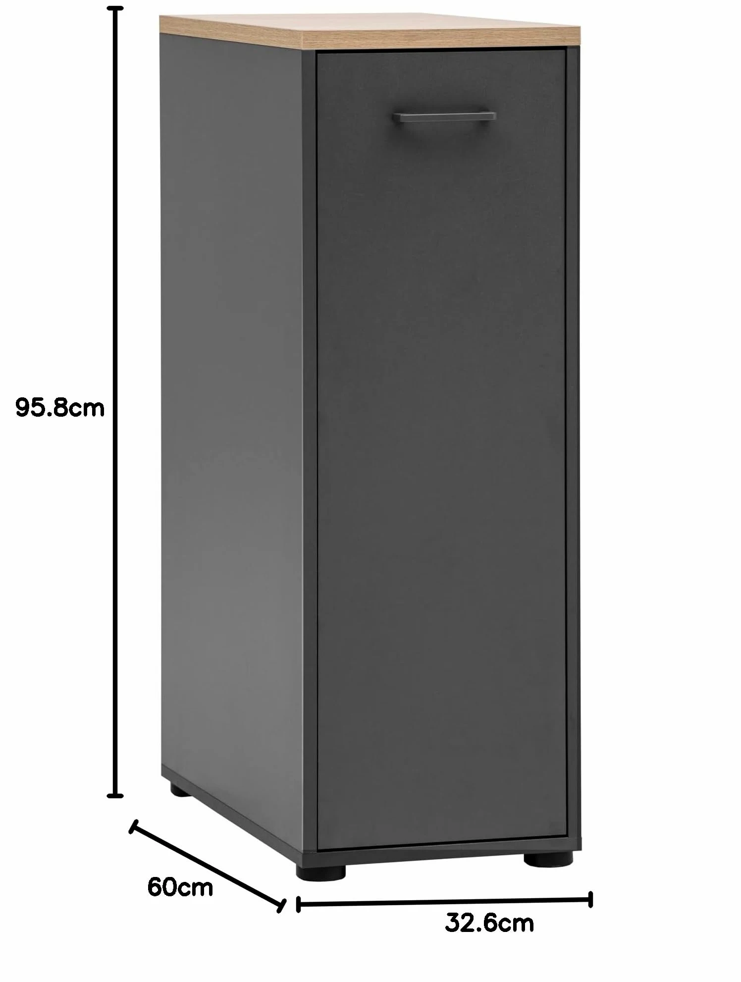 Schildmeyer Solea 702052 Armoire à Pharmacie, Anthracite, 32,6 x 60 x 95,8 cm