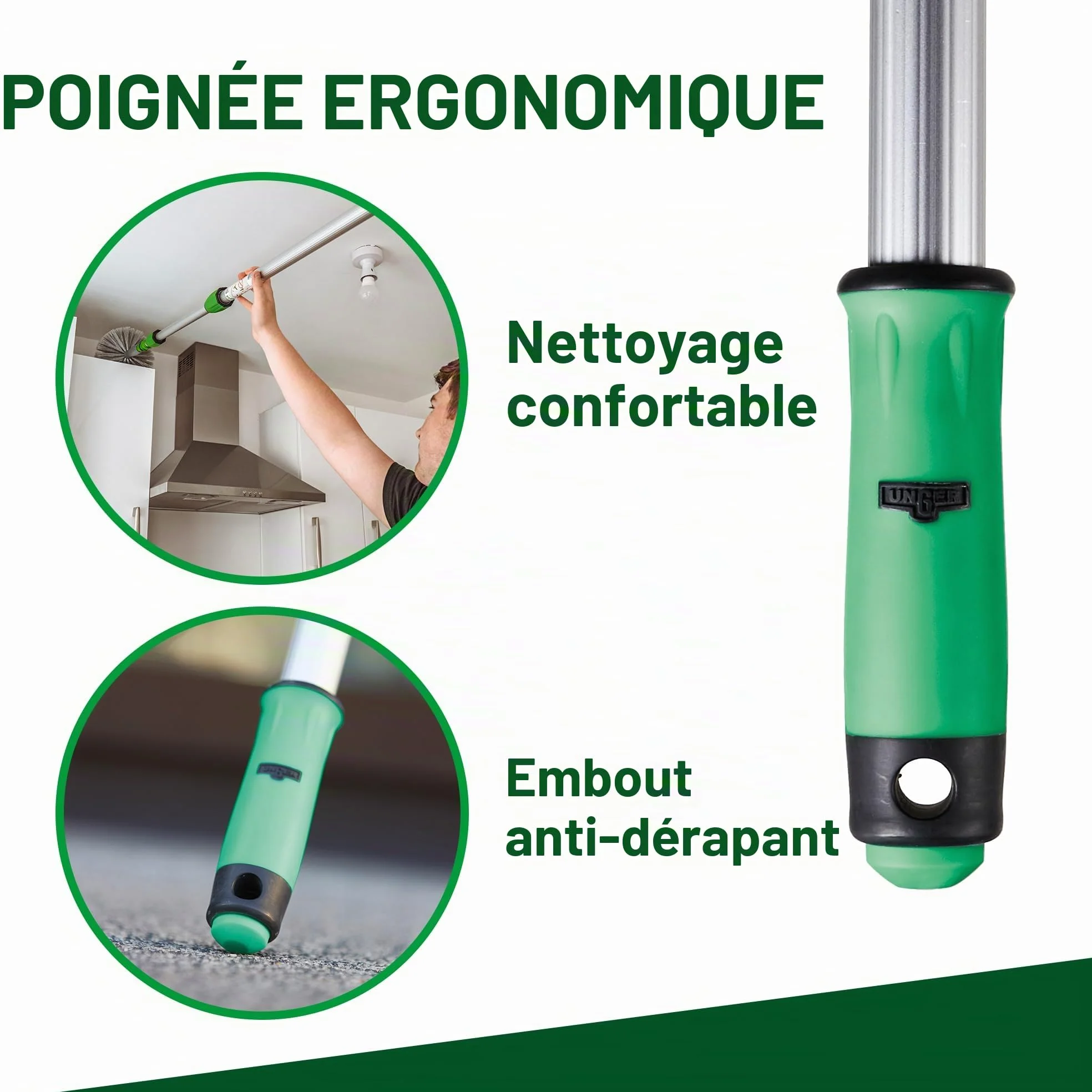 Unger Optiloc Barre télescopique en 2 Parties - 1,25 m