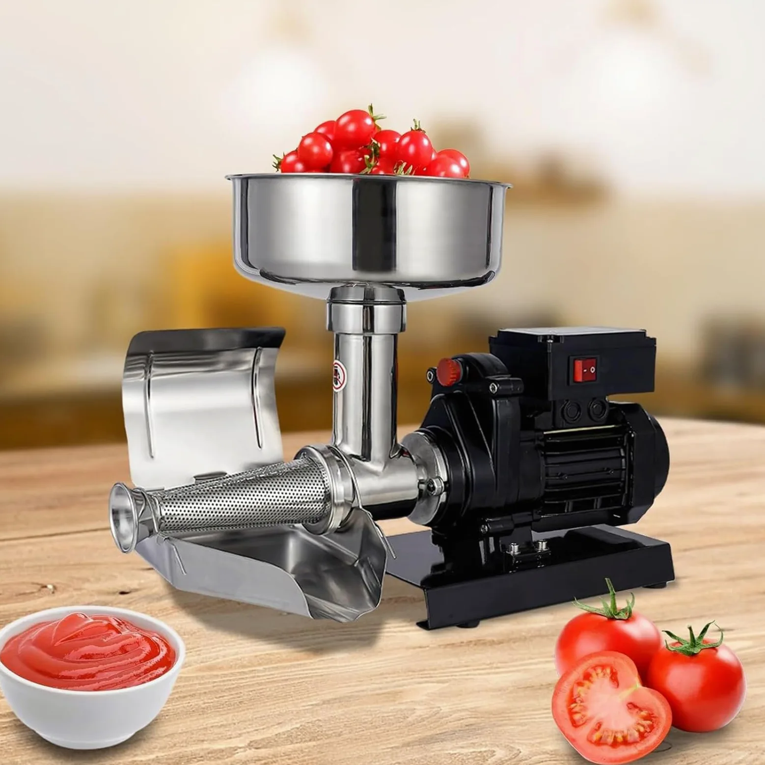 Fraiseuse à tomates 450 W en acier inoxydable pour faciliter la fabrication de confitures – Idéal pour les fraises, les myrtilles et les raisins