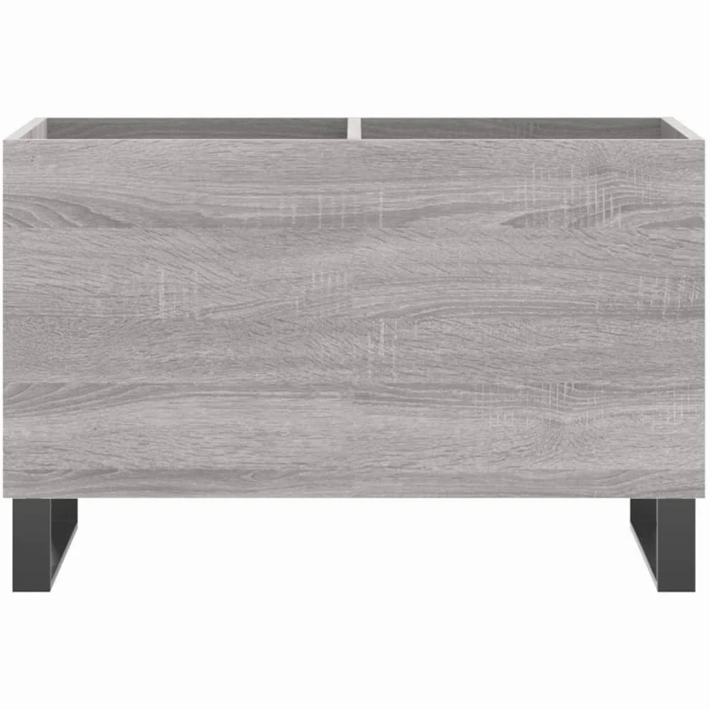 Rantry Meuble à Disques Sonoma Gris - Grand Rangement pour Vinyles, Bois Durable & Pieds en Fer