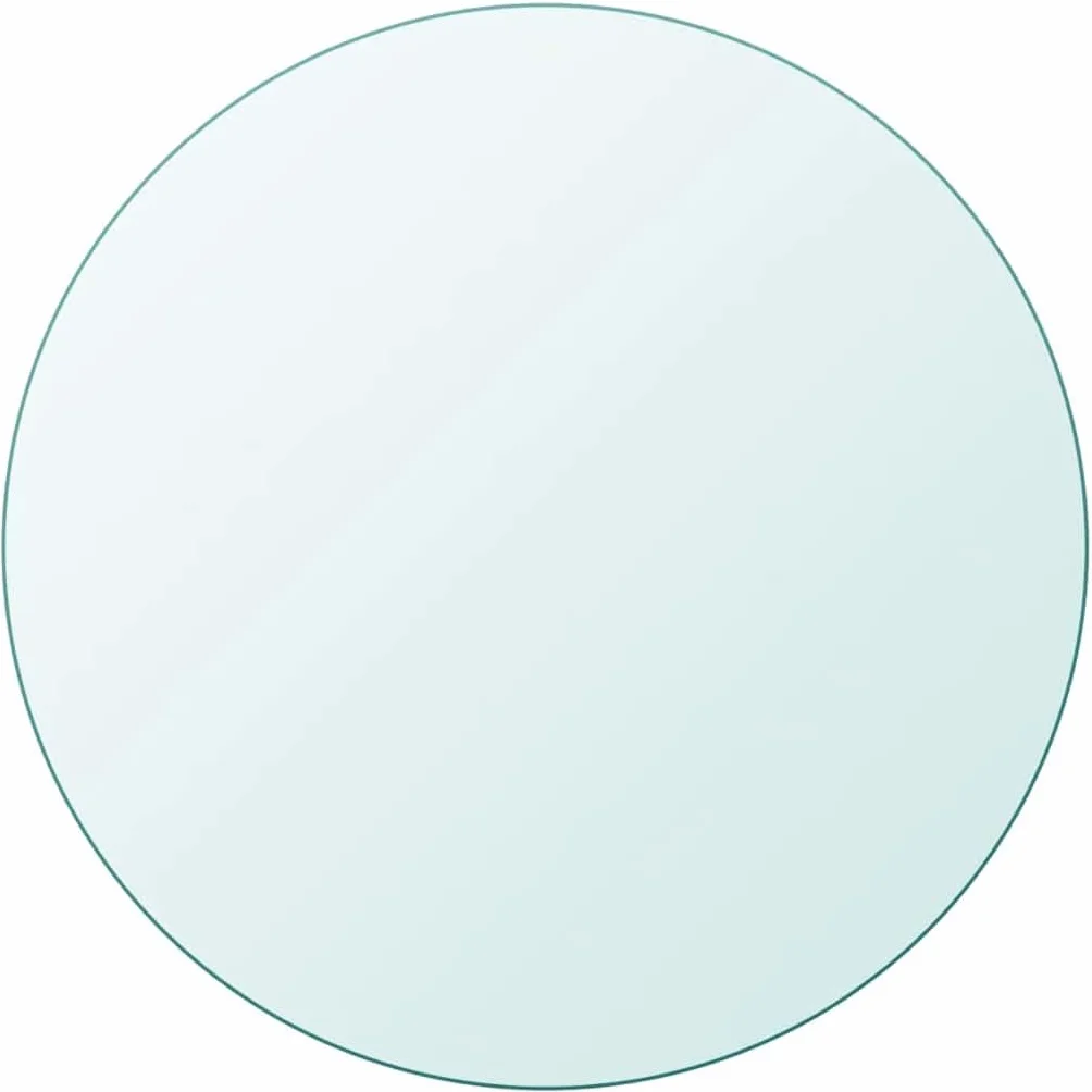 vidaXL Plateau de Table, Ø 600 mm, Verre Trempé, sans Montage, Transparent, Rond, 8 mm d’Épaisseur, Protection de Remplacement, Plateau de Table Robuste