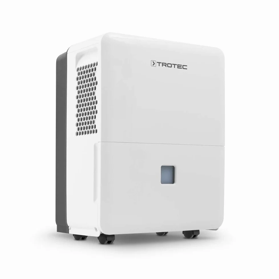 TROTEC Déshumidificateur électrique TTK 96 E – 30 L/24h, pour pièces jusqu’à 90 m², hygrostat réglable 35–85%, mode séchage linge, minuterie, bac 3 L, drainage continu