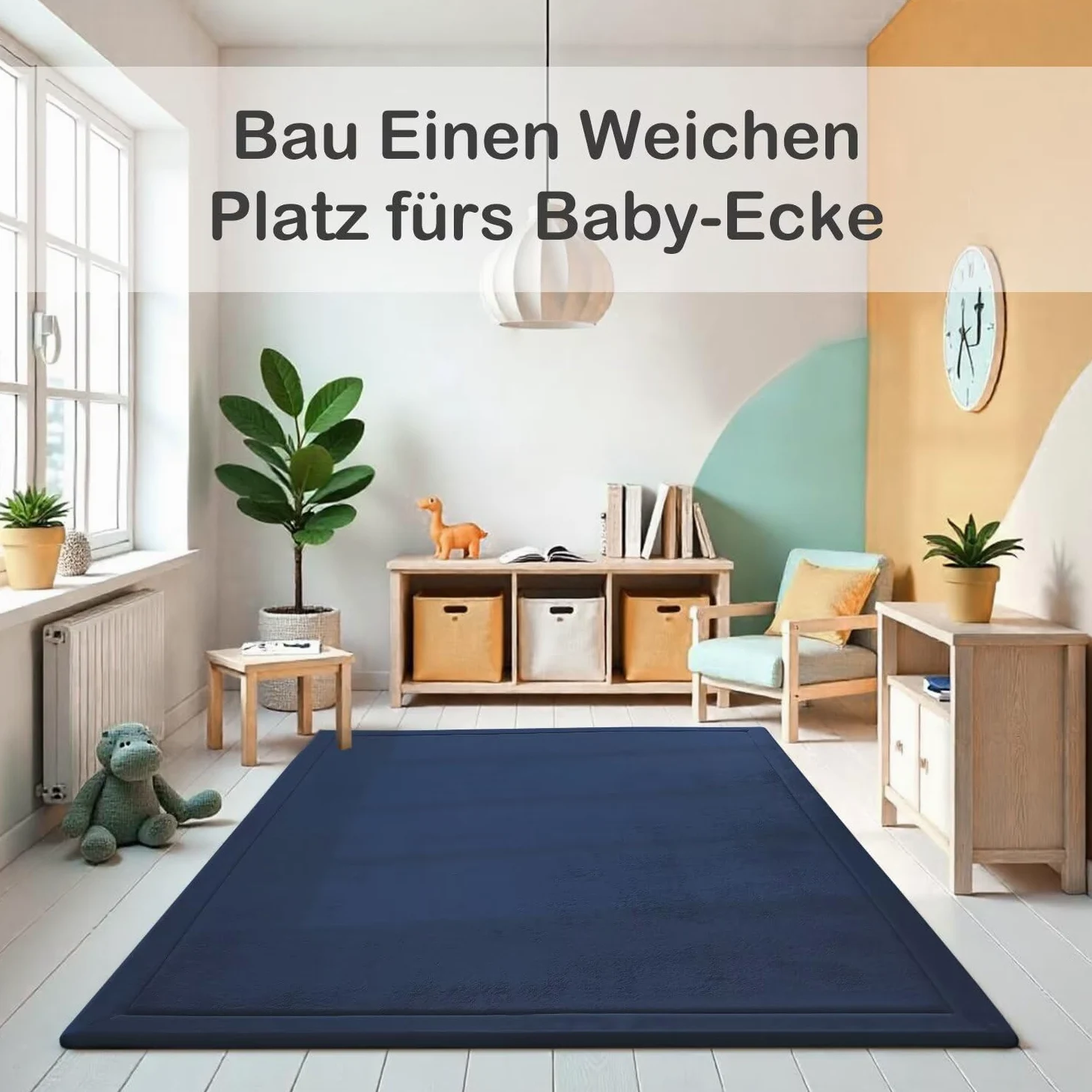 Les Enfants Plein de Velours épaississement de Couverture des Tapis Tapis Enfants antidérapante Tatami pour agrandir Jouer Tapis Salon, la Chambre du bébé, Salon (Bleu Foncé,80 * 150CM)