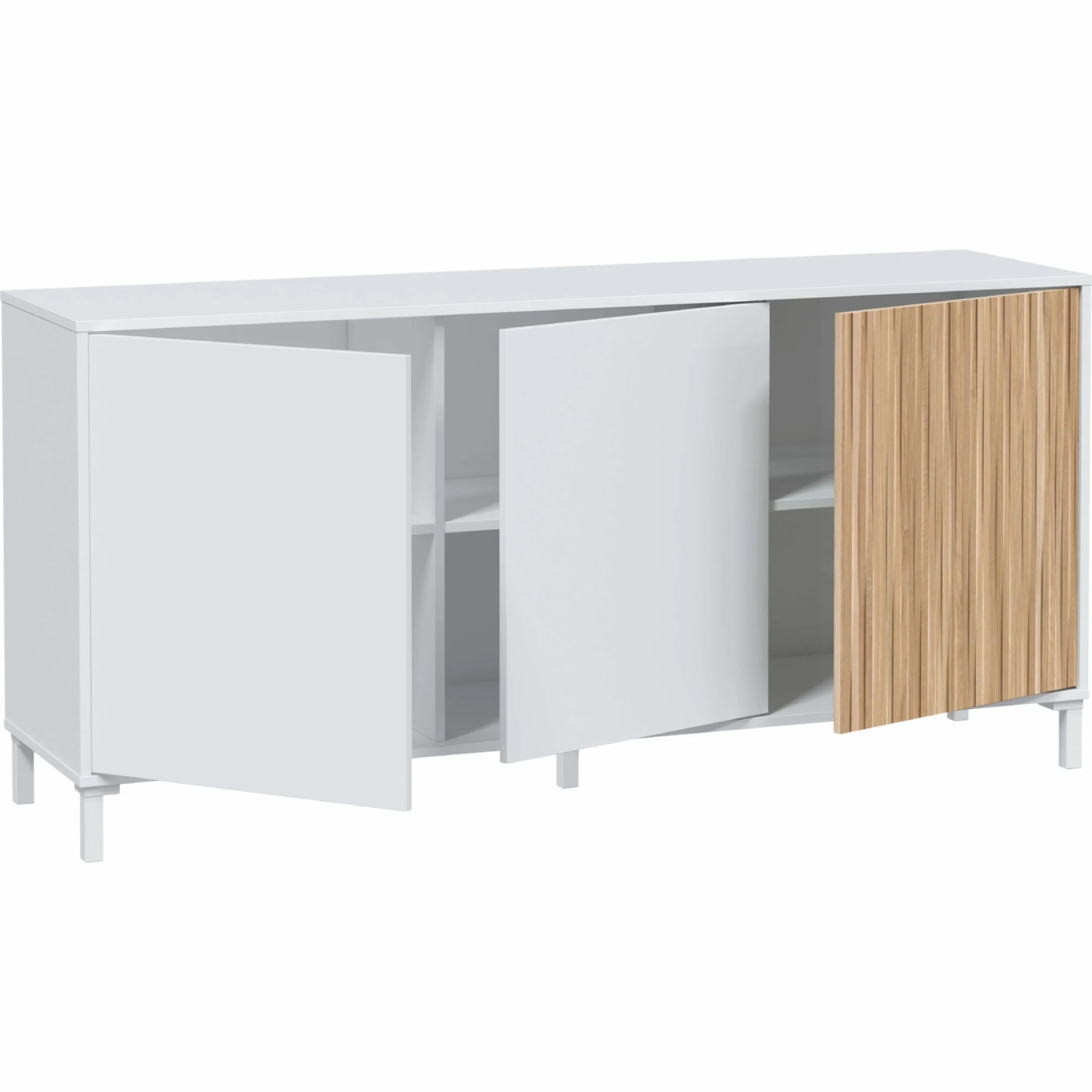 Habitdesign Modèle Ethna Buffet pour salon « Artik » et naturel Style moderne 154 x 74 x 40 cm