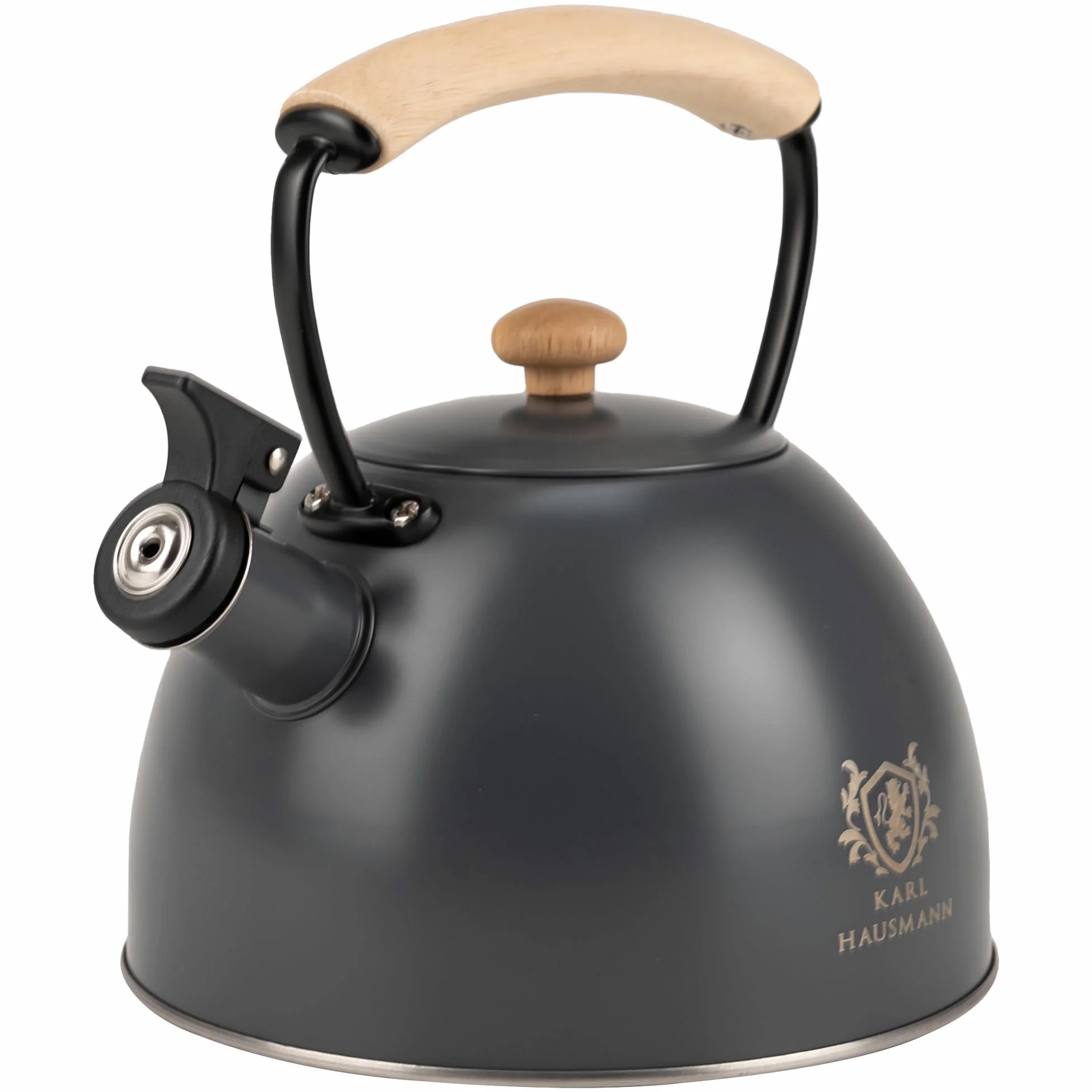 KARL HAUSMANN Bouilloire Induction 2,5L Inox avec Sifflante - Gris Theiere Cuisine pour Plaque Gaz, Vitrocéramique et Électrique - Grande Capacité Eau Chaude avec Couvercle Amovible