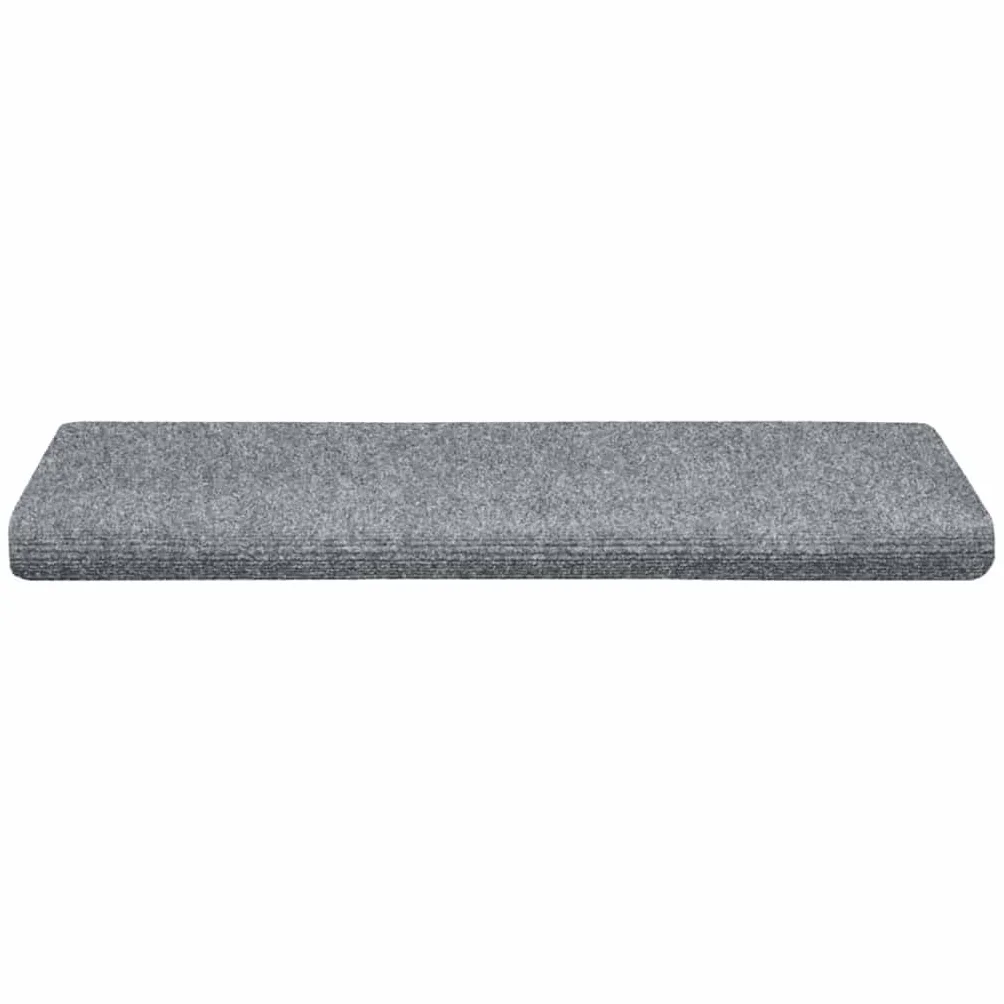 vidaXL Tapis d'escalier Autocollants 15 pièces 65 x 21 x 4 cm Gris Clair Bord rectangulaire