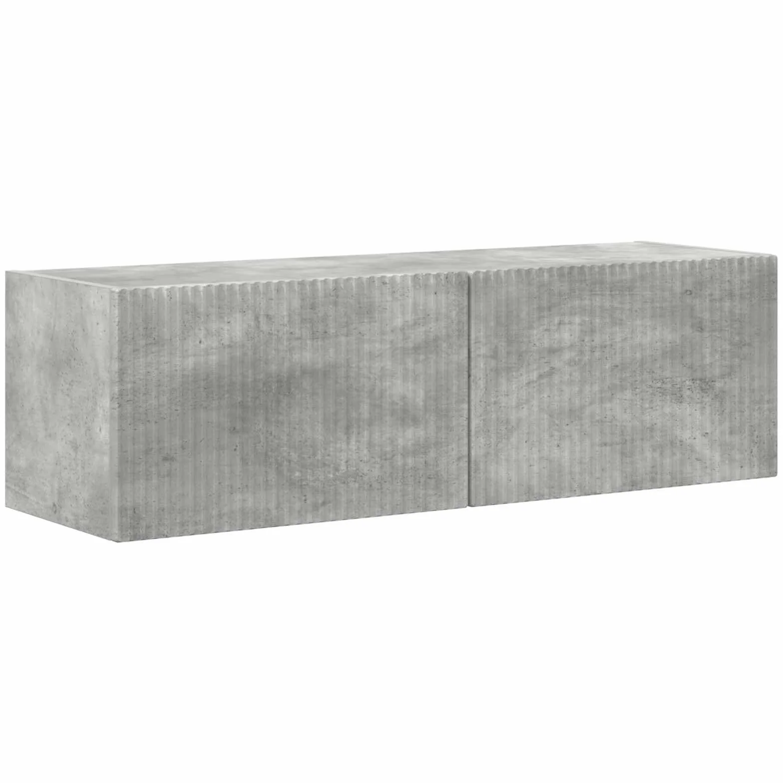 Ensemble Meuble TV 4 pièces Gris béton en Bois d'ingénierie, Montage Mural avec étagères, tiroirs et Portes, Rangement pour Salon séjour multimédia, Console et Support Audio vidéo