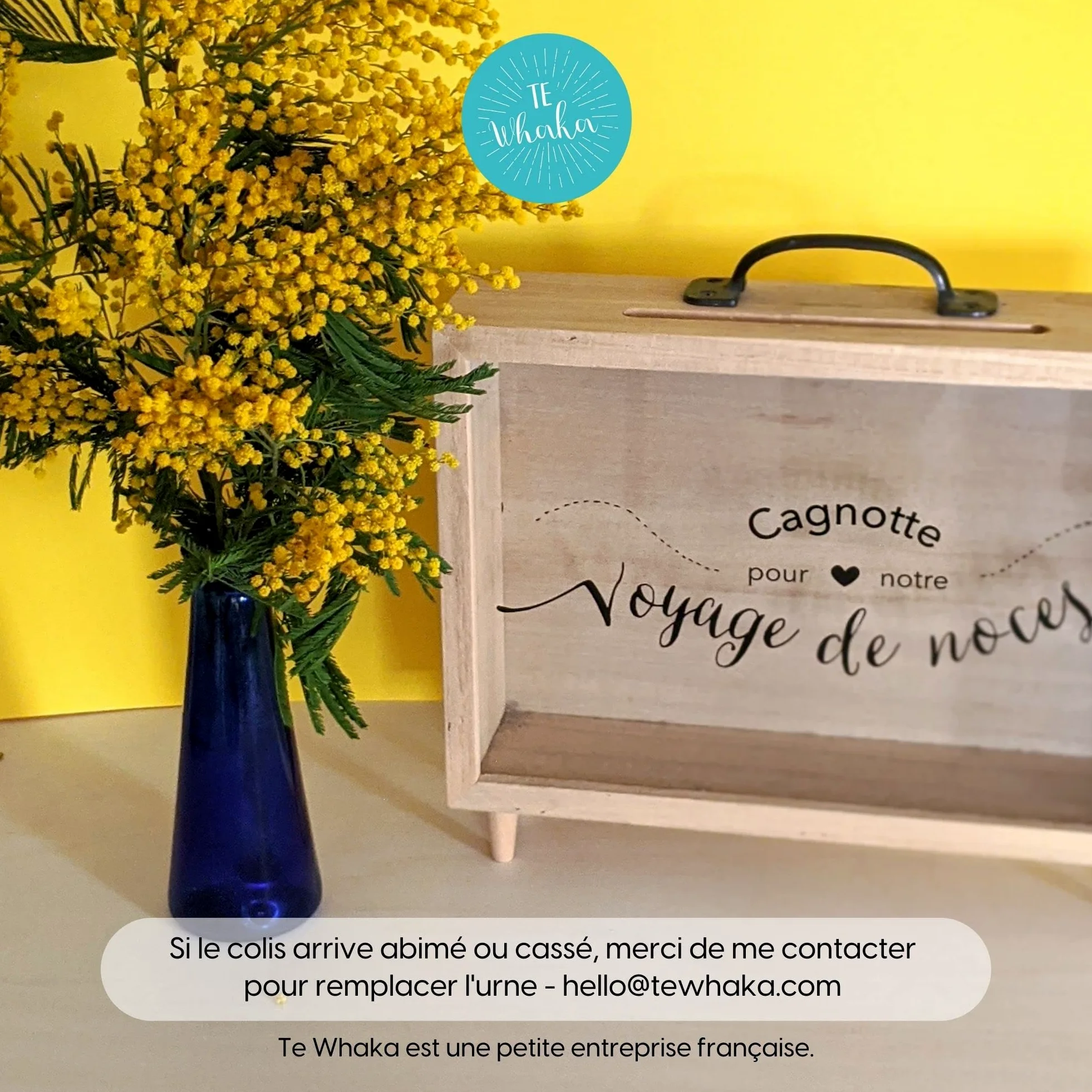 Urne mariage - Urne transparente - Tirelire - Boite en bois - Caisse en bois | Decoration mariage champetre - Cadeau invites enveloppes - Accessoire