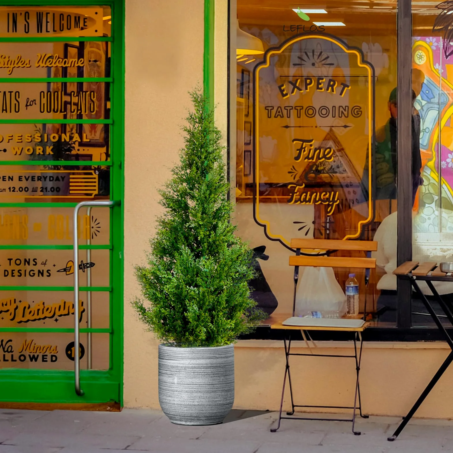 Arbre Artificiel de cèdre Topiary, 120 cm Faux cyprès, Artificial Cypress Tree deko pour Salon, Bureau, fête & Party