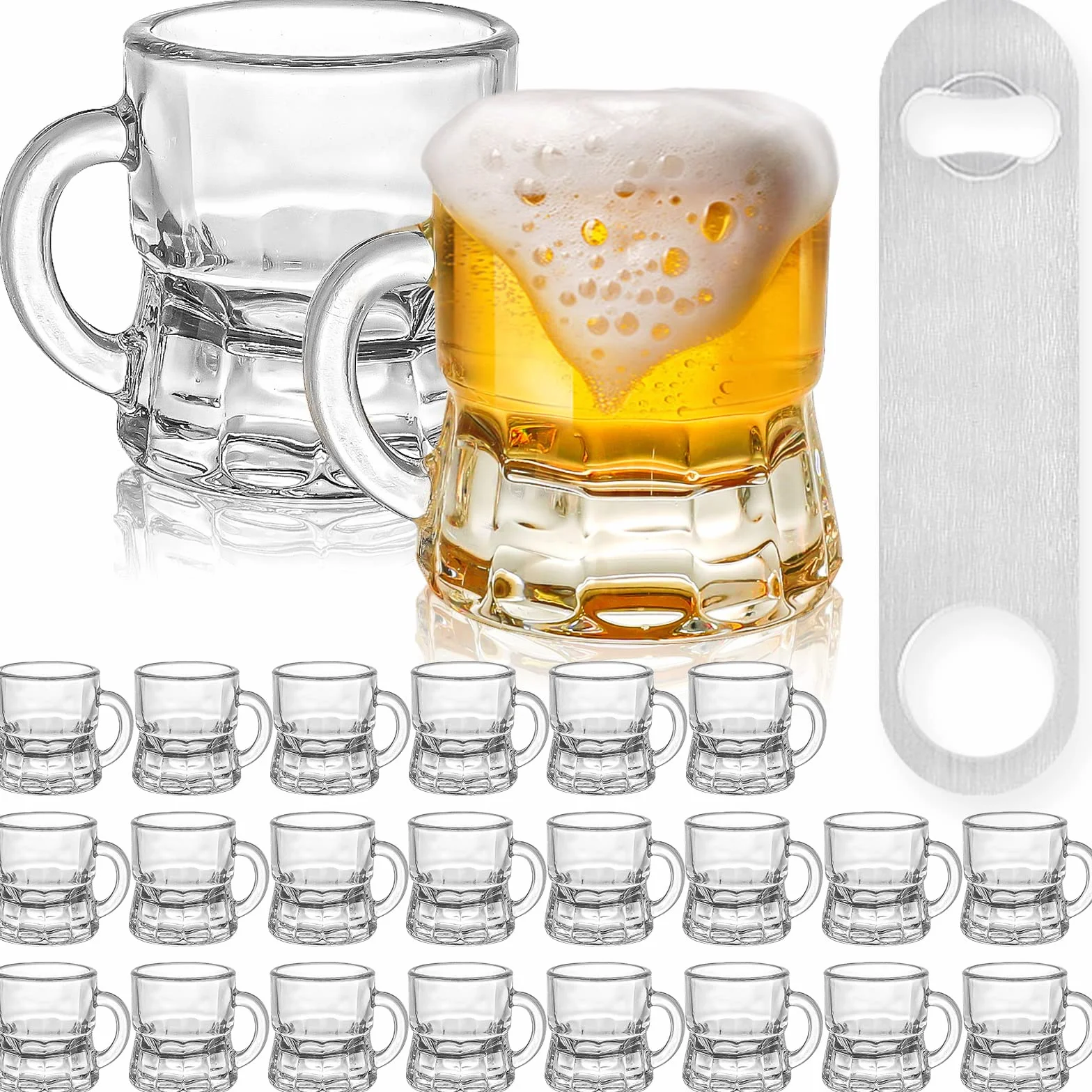 Lot de 24 verres à bière transparents de 28,3 g pour dégustation de bière (verre, lot de 24 à 28,3 g)
