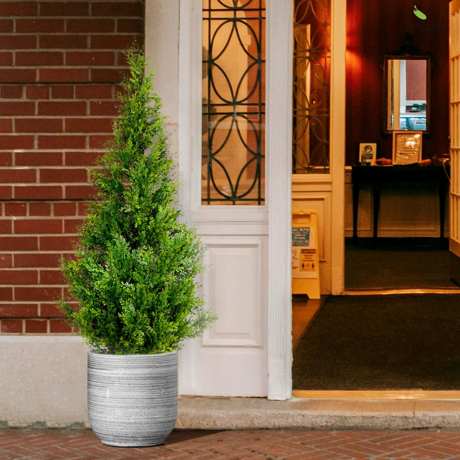 Arbre Artificiel de cèdre Topiary, 120 cm Faux cyprès, Artificial Cypress Tree deko pour Salon, Bureau, fête & Party
