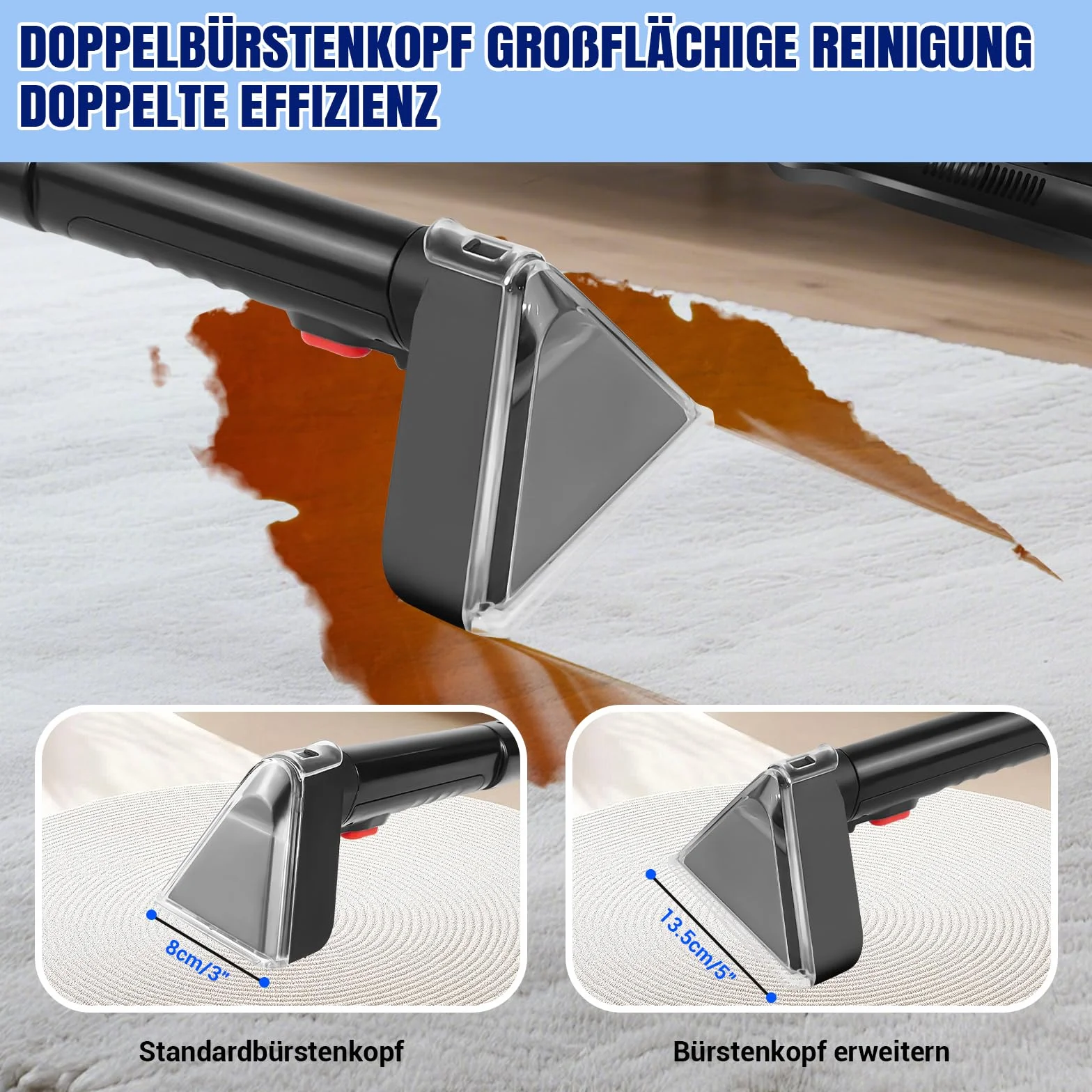 Nettoyeur de taches 5000 W (ouragan) – Aspirateur à main humide pour voiture, canapé, coussins, tapis, escaliers