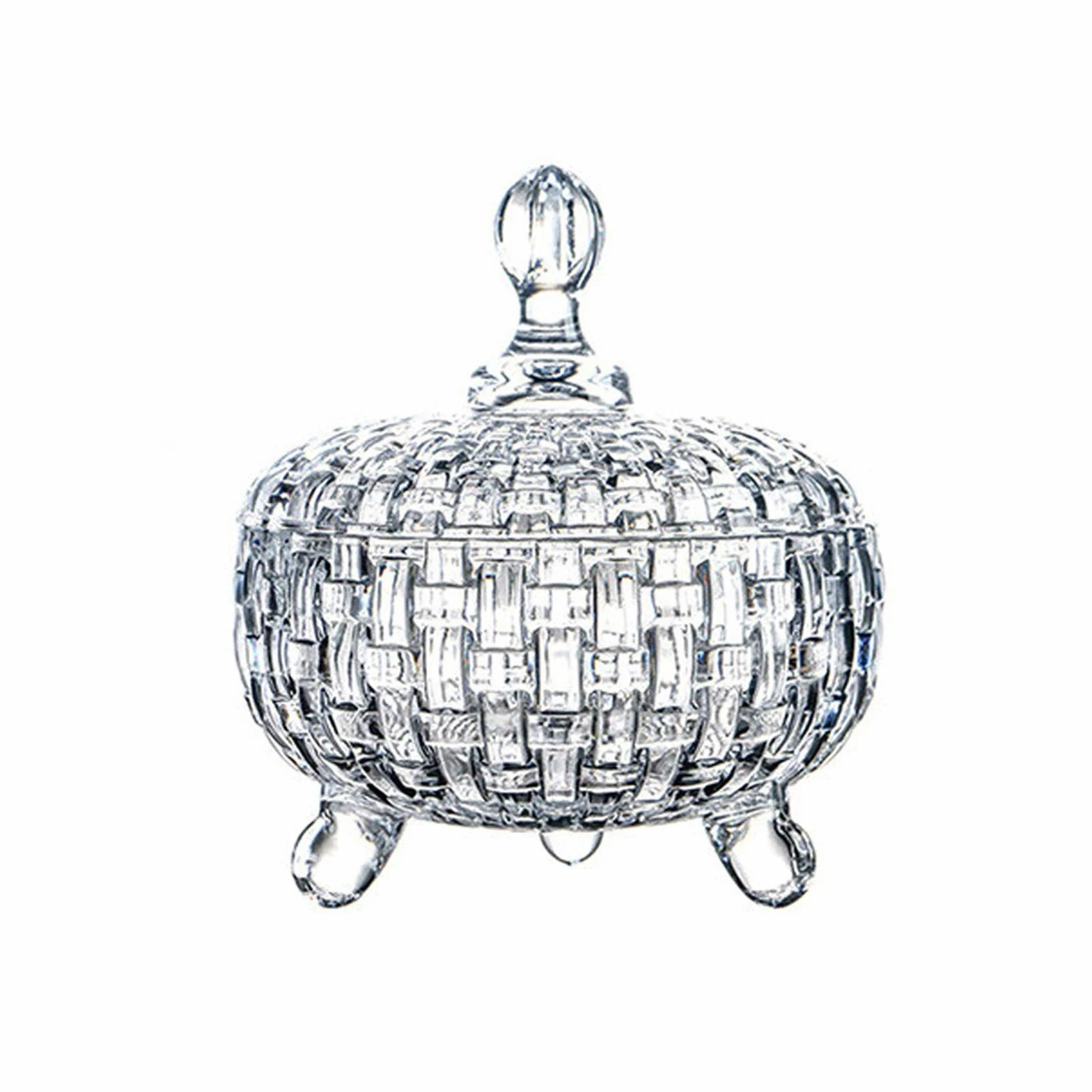 Pot de Sucre Sugar Bowl avec Couvercle Poussière à la poussière Cristal Sugar Café Cube Cube Sugar Candy Fruit Séché Jar Transparent Bol à Sucre