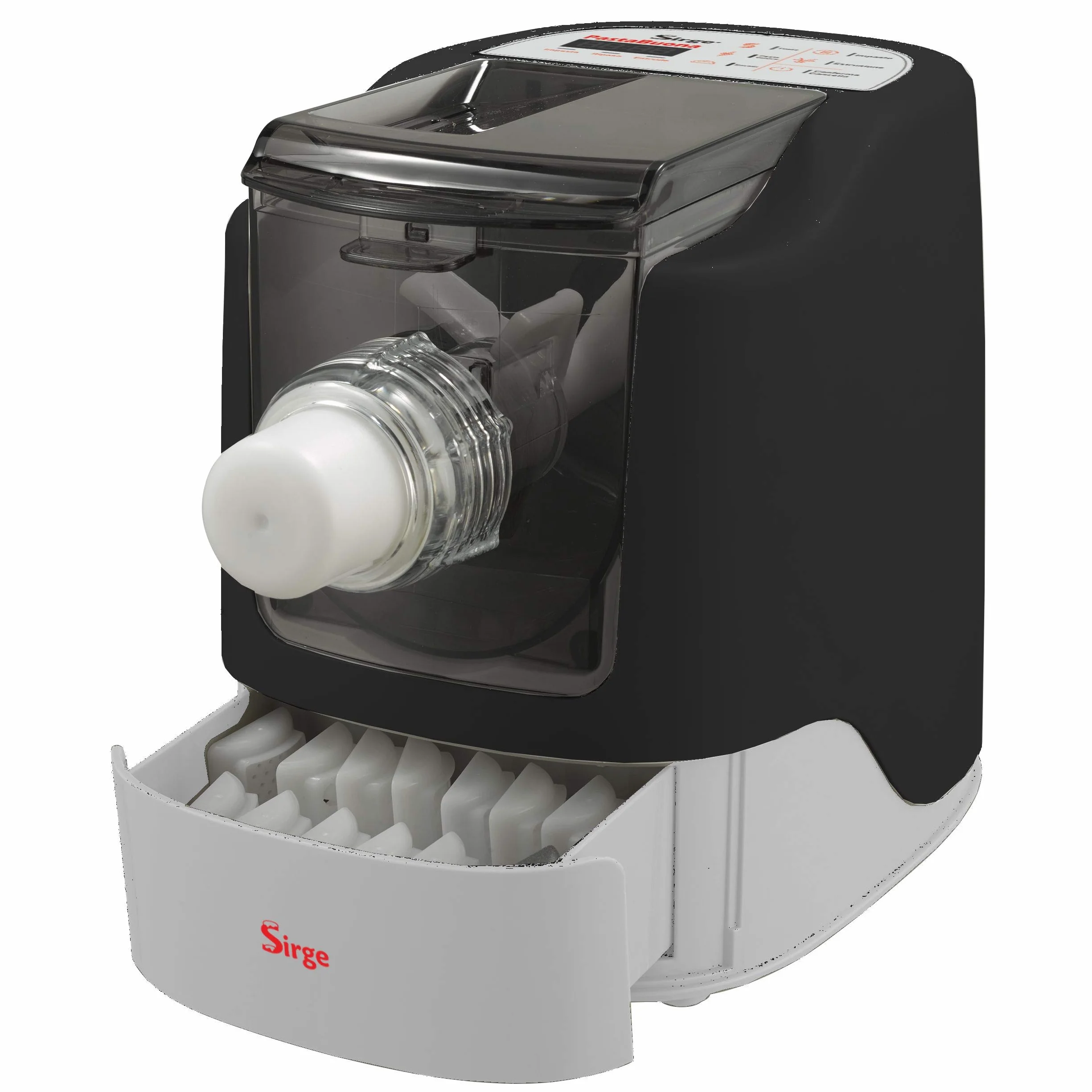 Sirge Machine à pâtes série BONNE - 13 filets inclus avec pâte, repos de pâte et extrusion étirée automatique, mélange parfait de farine avec les ingrédients, noir/gris