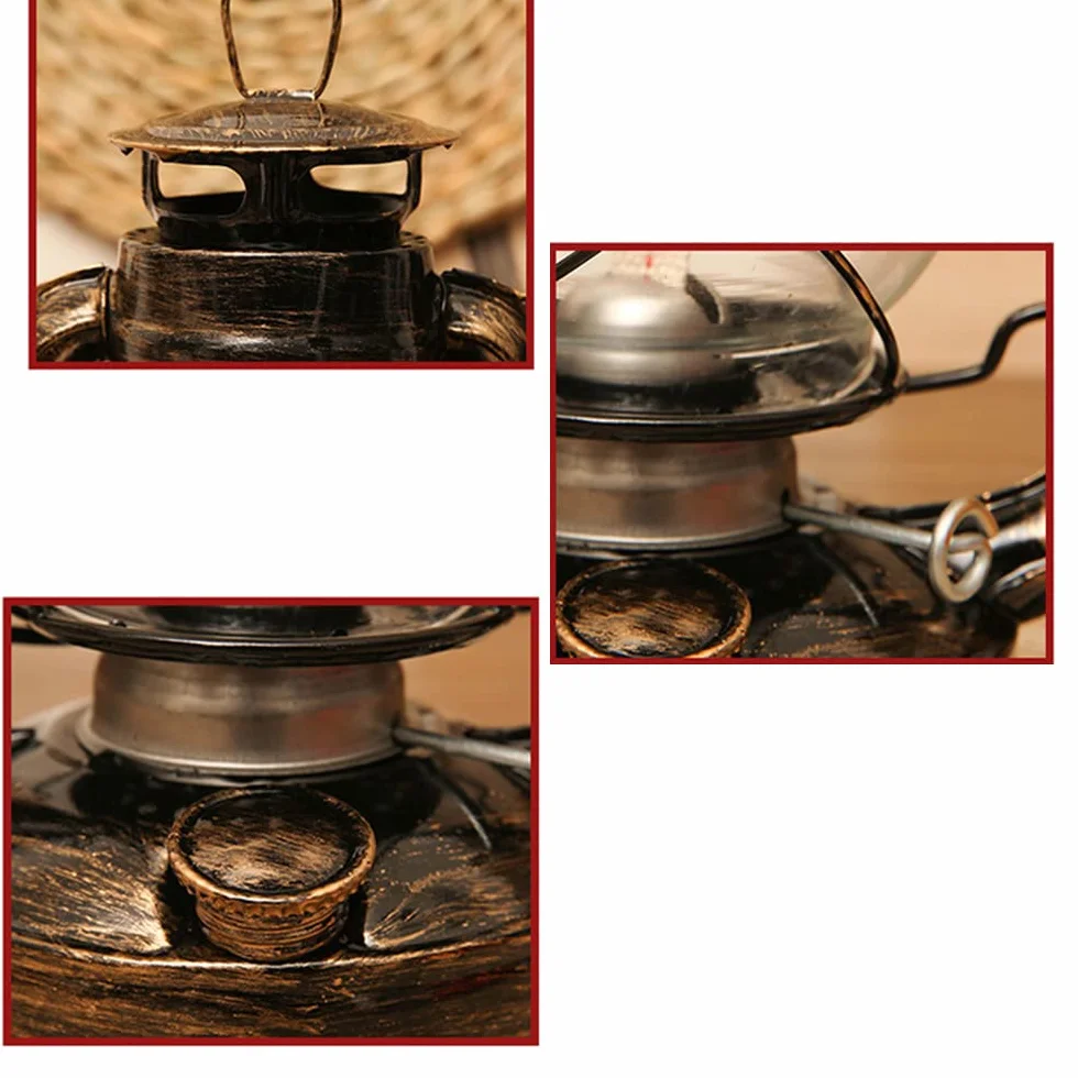 Lanterne Tempête Vintage 30 cm - Lampe à Huile Rétro - Kérosène Classique - Table pour Maison, Jardin, Camping - Citronnelle - Bronze