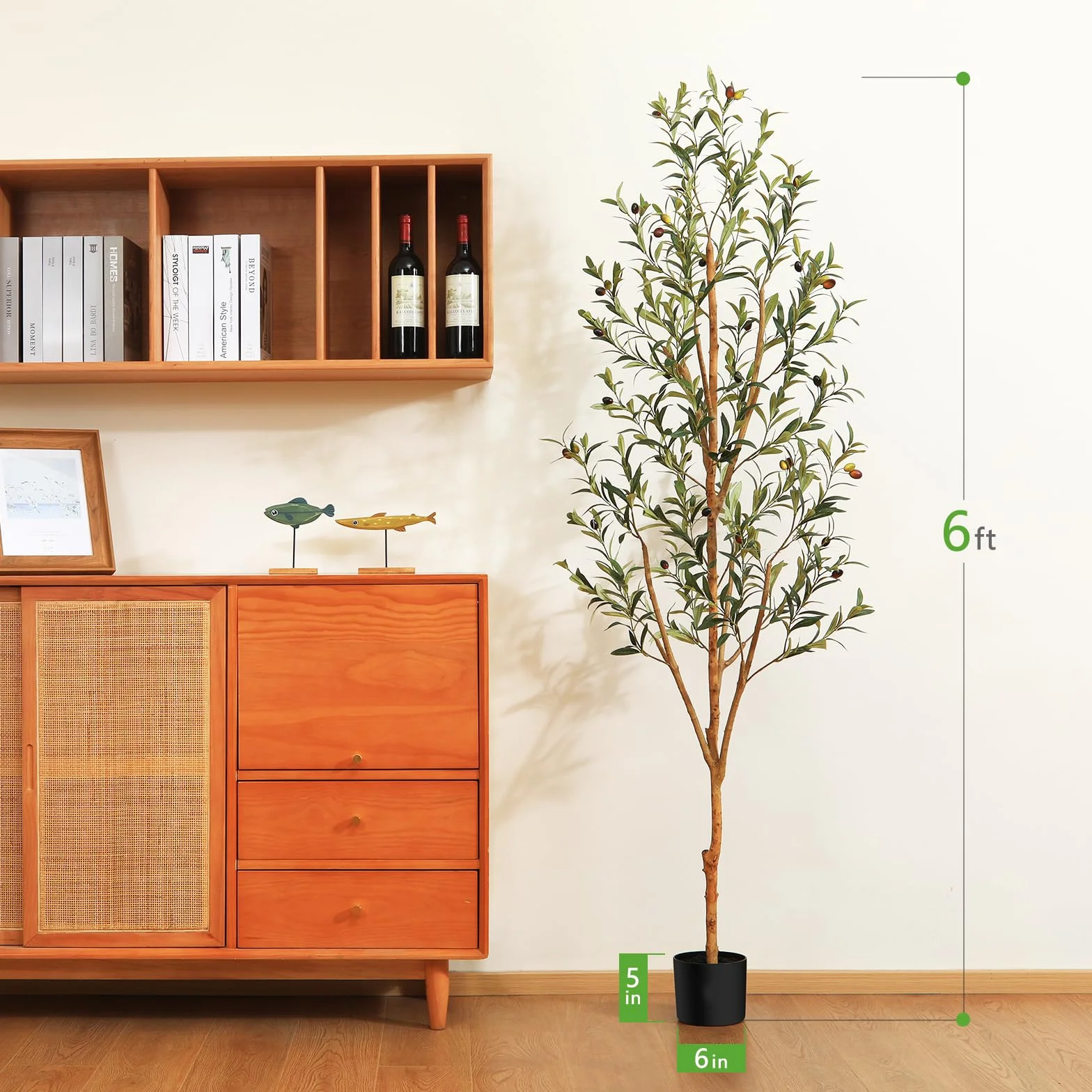 Kazeila Olivier Artificiel 180cm Plantes Artificielles Interieur Plante Artificielle Fausse Plante Décoration Interieur Maison Balcon Déco(1PACK)