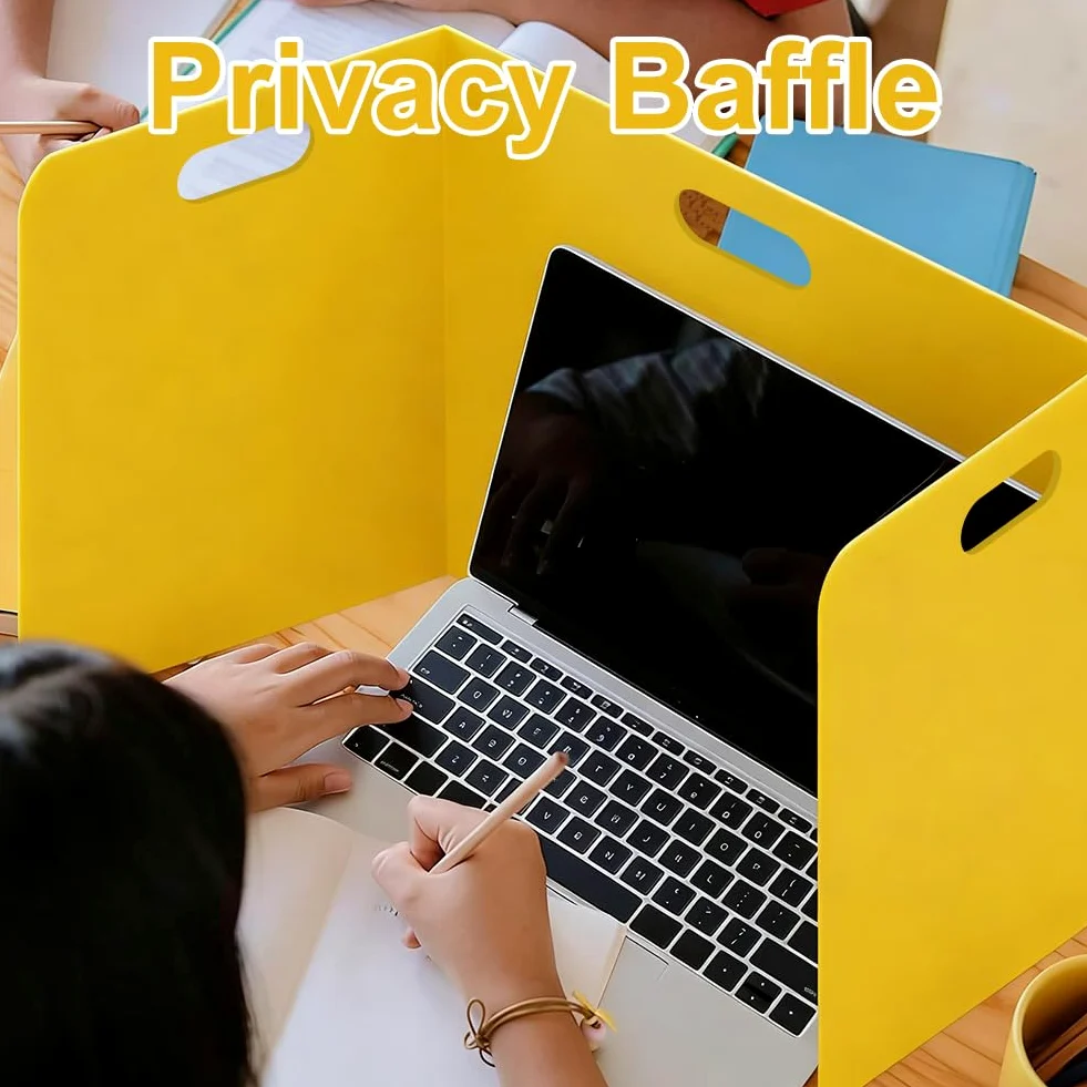 Lot de 24 cloisons de séparation pliables pour bureau avec 72 étiquettes nominatives, portables, multicolores, pare-vue, cloisons étanches, pour l'école, le bureau, la bibliothèque, 42 x 36