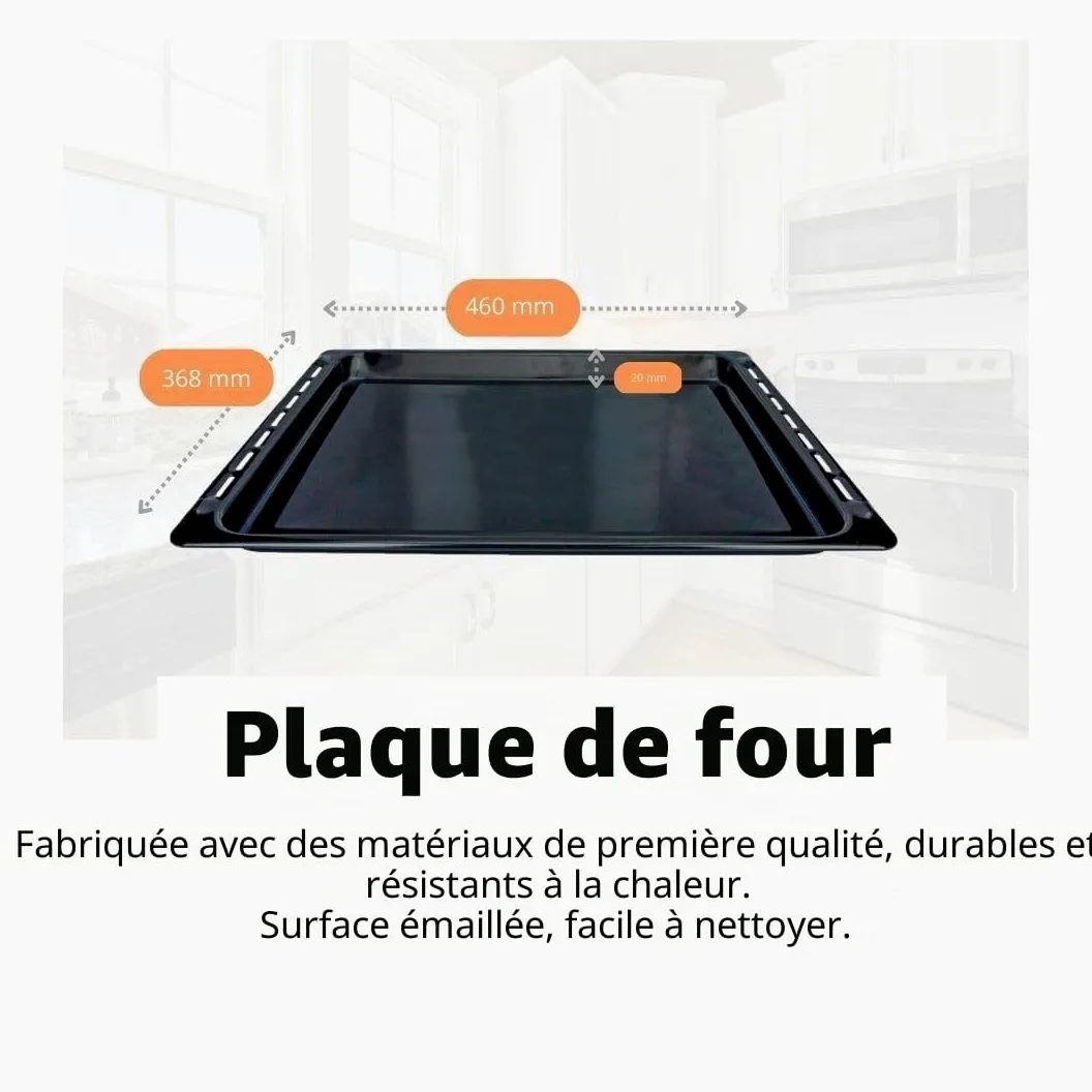Recamania Lot de 2 grilles de cuisson et plaque de cuisson - 370 x 460 mm - Compatible avec les fours Teka - Plaque de cuisson émaillée et barbecue en métal - Remplacement pour modèles de four
