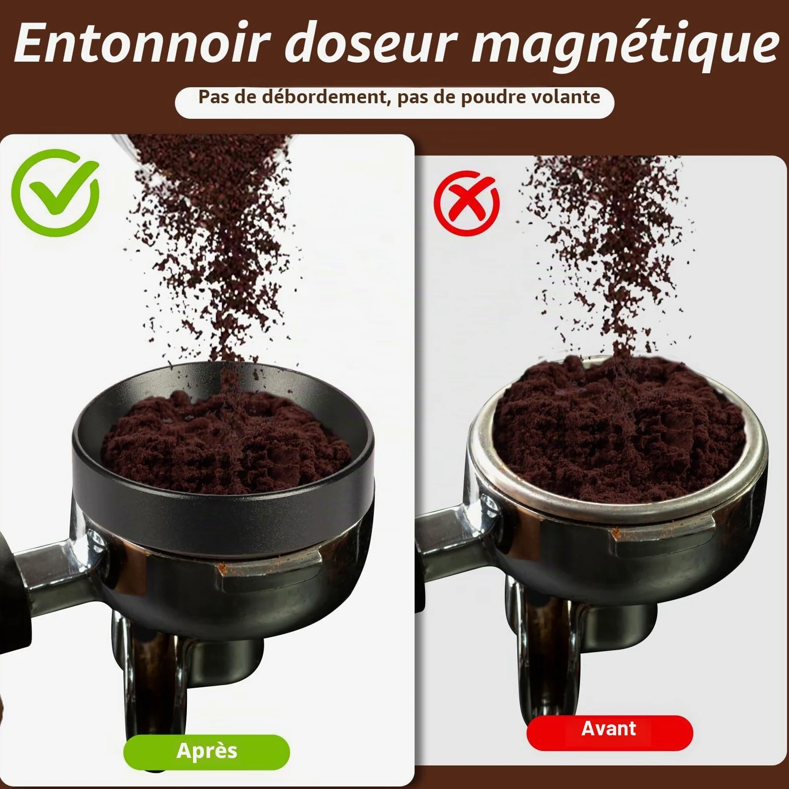 7 pièces Accessoires pour expresso, outils de tamping pour expresso de 51 mm, kit d'accessoires pour machine à expresso avec outil WDT, tampeur à café avec station de tamping en bois pour expresso
