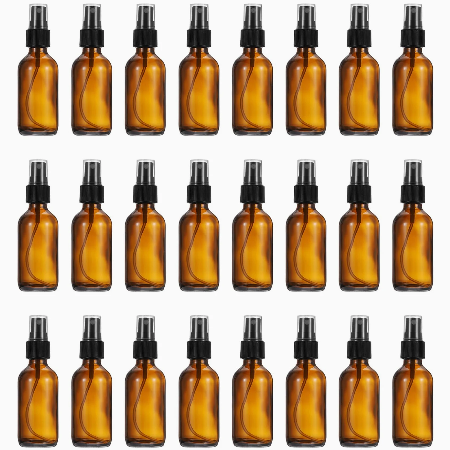 PATIKIL 2oz Flacons Vaporisateurs En Verre, 24pcs Buses Anti-Fuites Vides Pour Solutions De Nettoyage Plantes Cheveux, Marron Noir