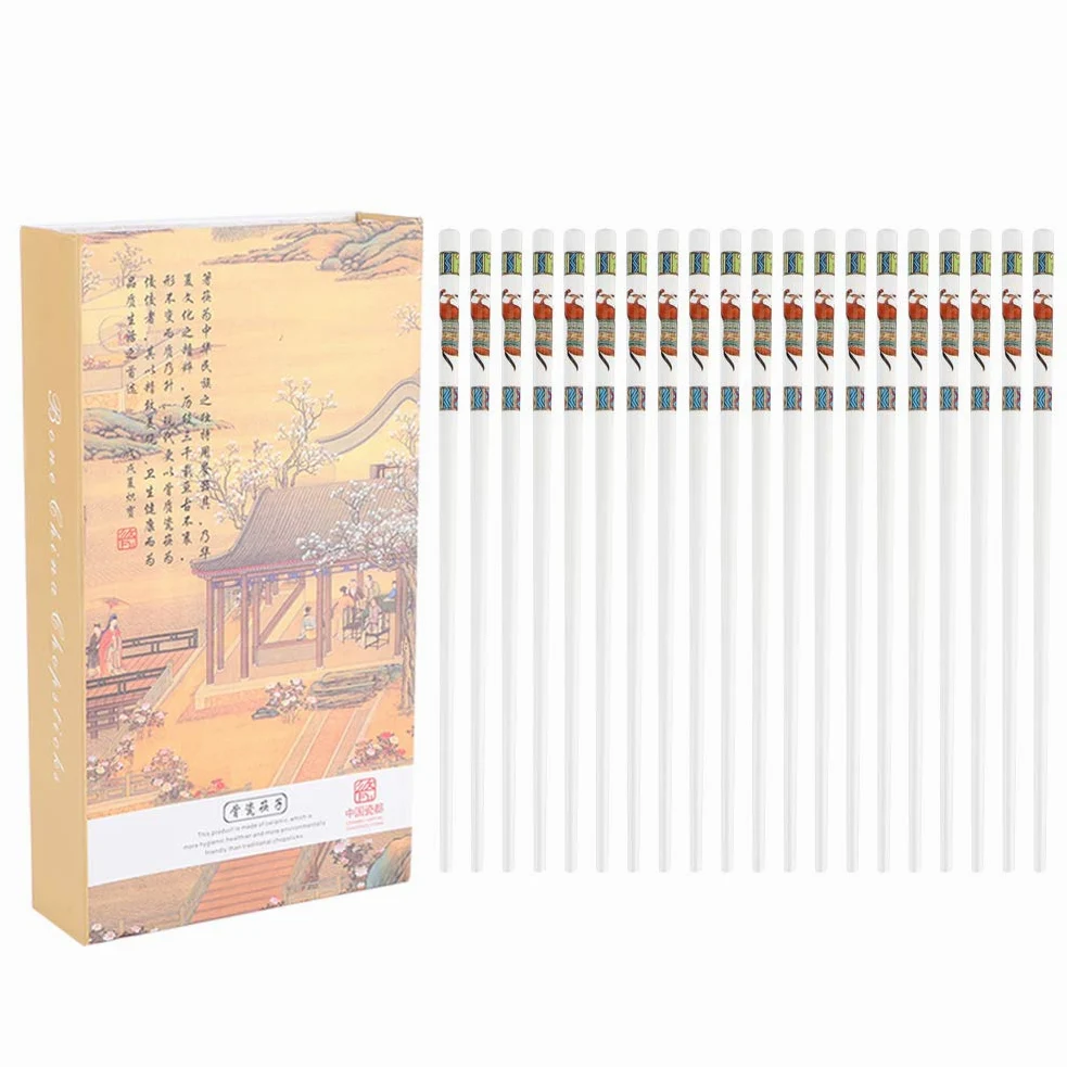 10 paires baguettes en céramique Couvoirs de vaisselle de table pour le restaurant pour le restaurant de l'hôtel Gift (Mille cheval de guerre coloré)