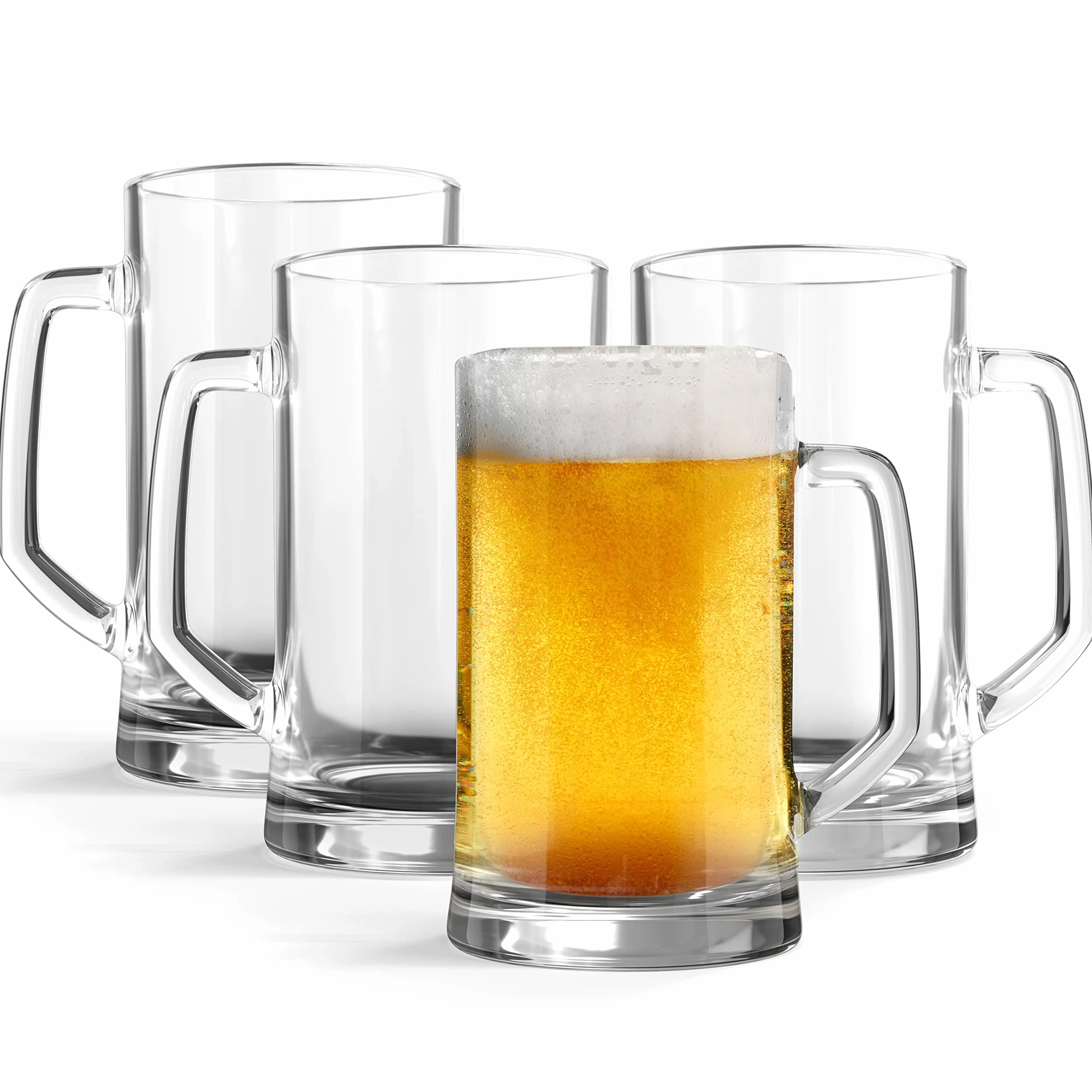 Kook Lot de 2 tasses à bière en verre massif 625 ml