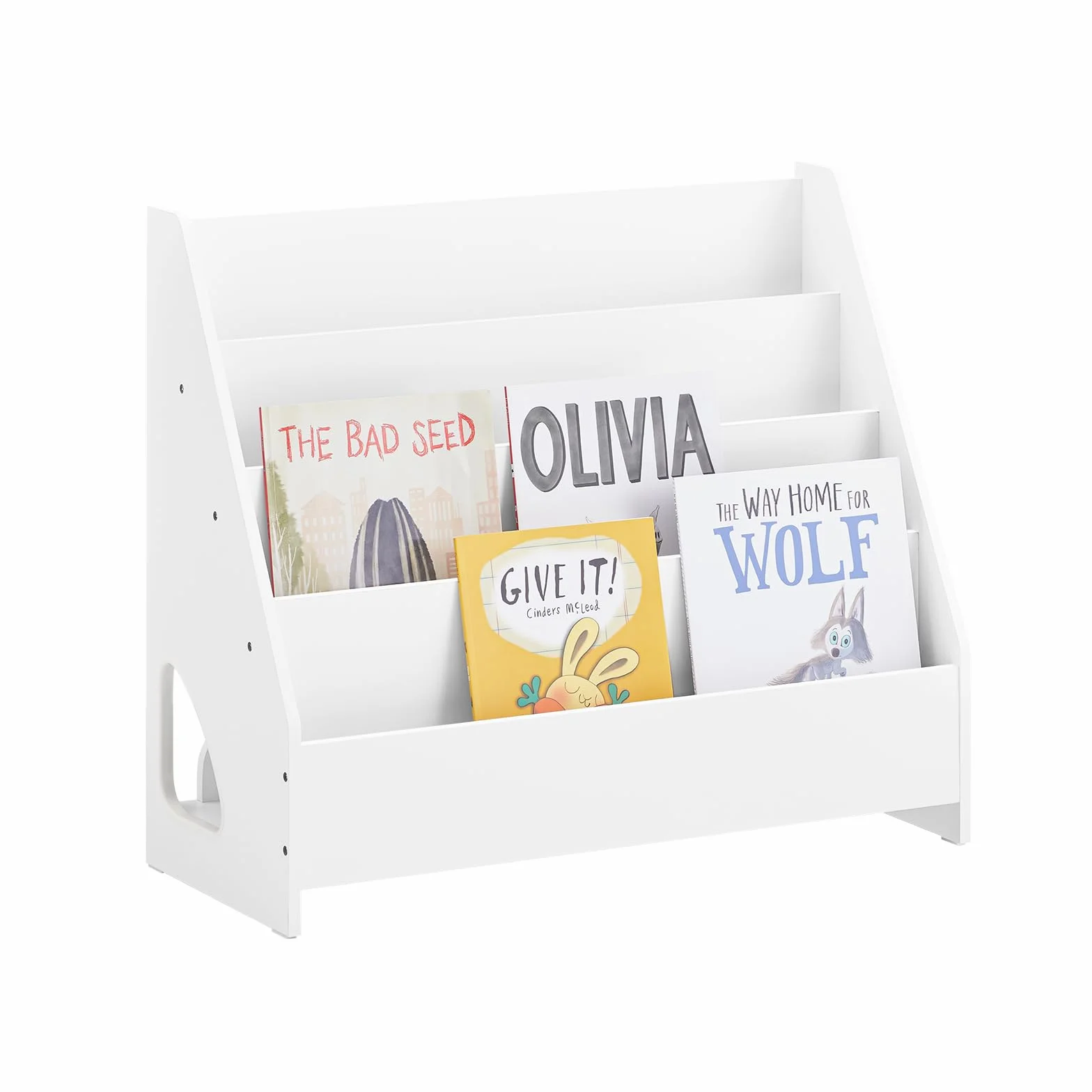 SoBuy Bibliothèque Enfant Rangement Jouet Enfant Bibliotheque Livre 4 Niveaux et 1 Compartiment Ouvert Étagère à Livres Meuble de Rangement Chambre d'Eanfant Bureau Salon Blanc 70x30x60 cm KMB32-K-W