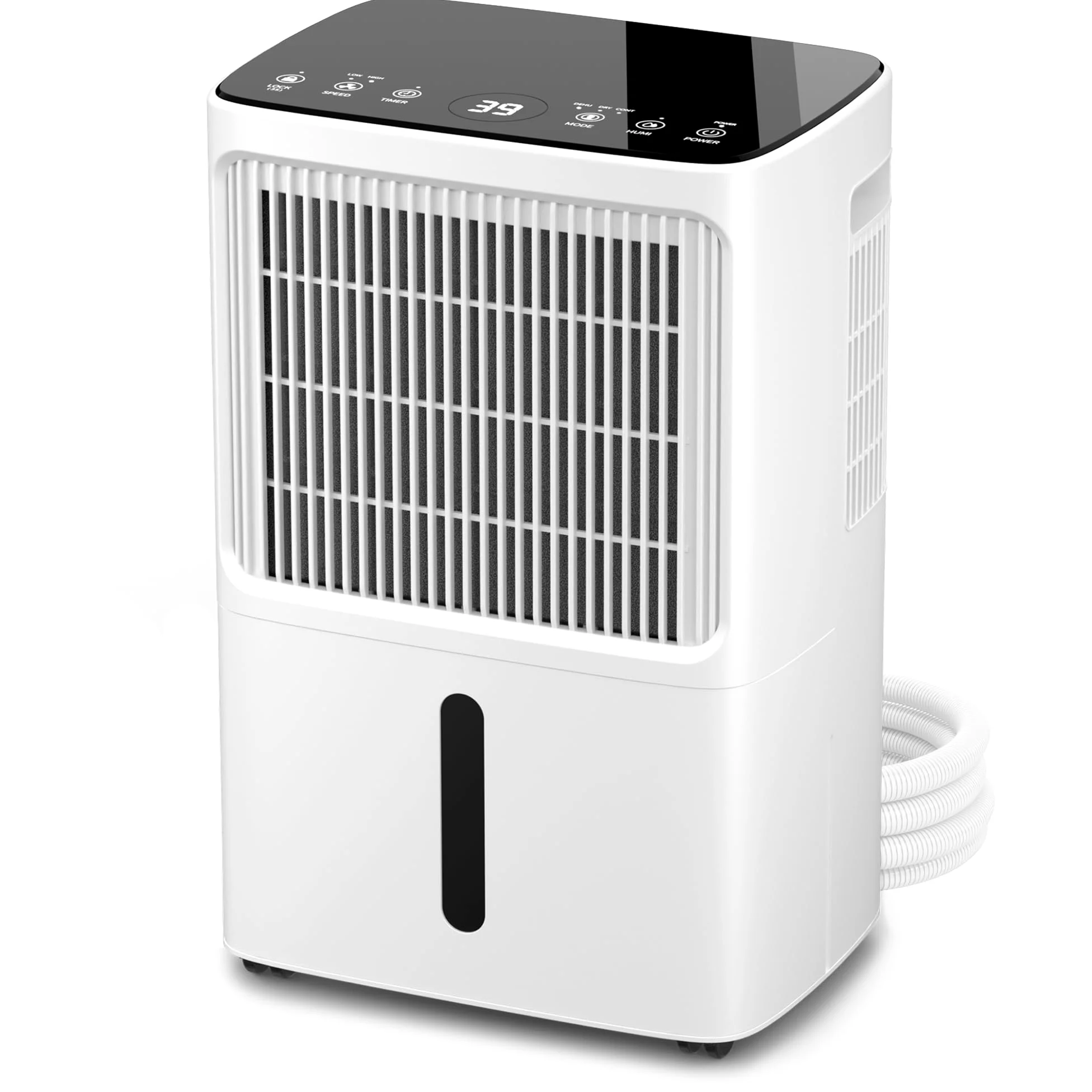 Déshumidificateur avec affichage LED, minuterie et sécurité enfant | Élimine 16 L d'humidité par 24 h | Pour une pièce d'environ 70 m² (140 m³) | écoénergétique avec capteur d'humidité