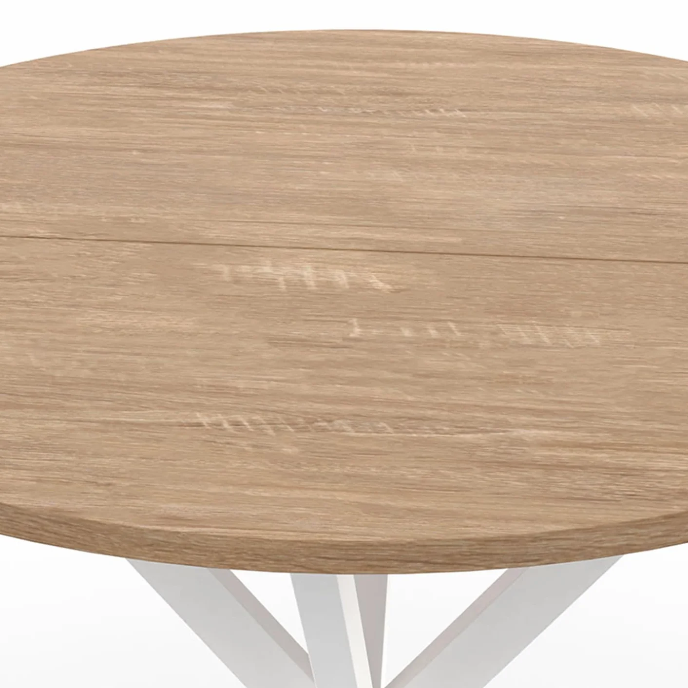 IDMarket - Table à Manger Ronde Alix 4 Personnes Pied araignée Bois et Blanc 80 cm