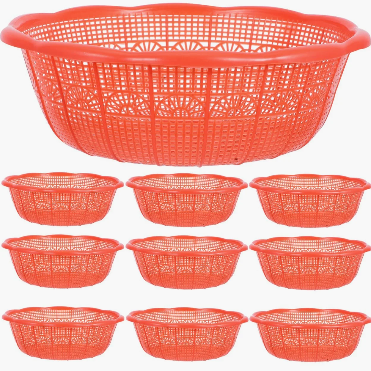 Lot de 10 bols à riz en plastique - Panier de nettoyage de riz - Panier de lavage en plastique pour fruits - Panier à fruits - Panier de vidange domestique
