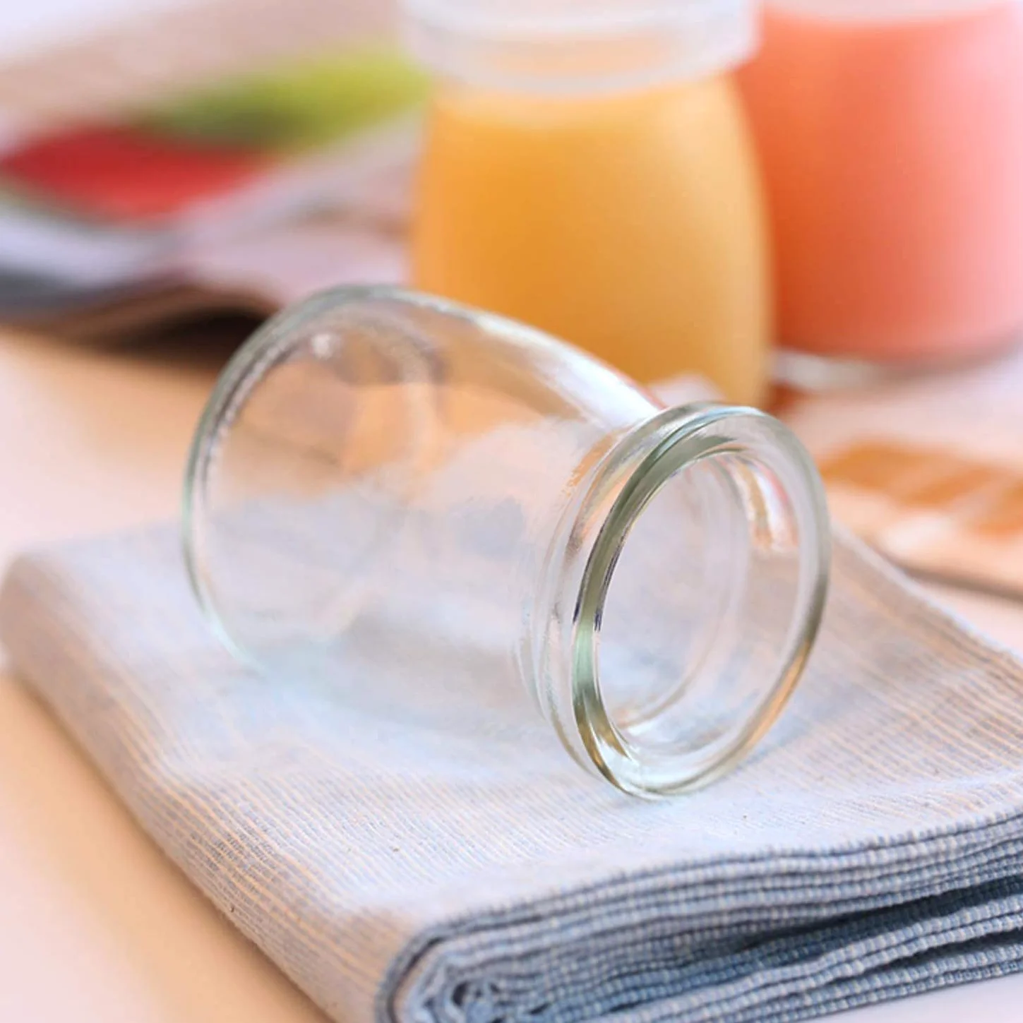 Lawei Lot de 40 bocaux en verre avec couvercle - 150 ml - Bocaux de rechange pour pudding et yaourt - Bocaux en verre - Pour confitures, gelées, miel, desserts, lait