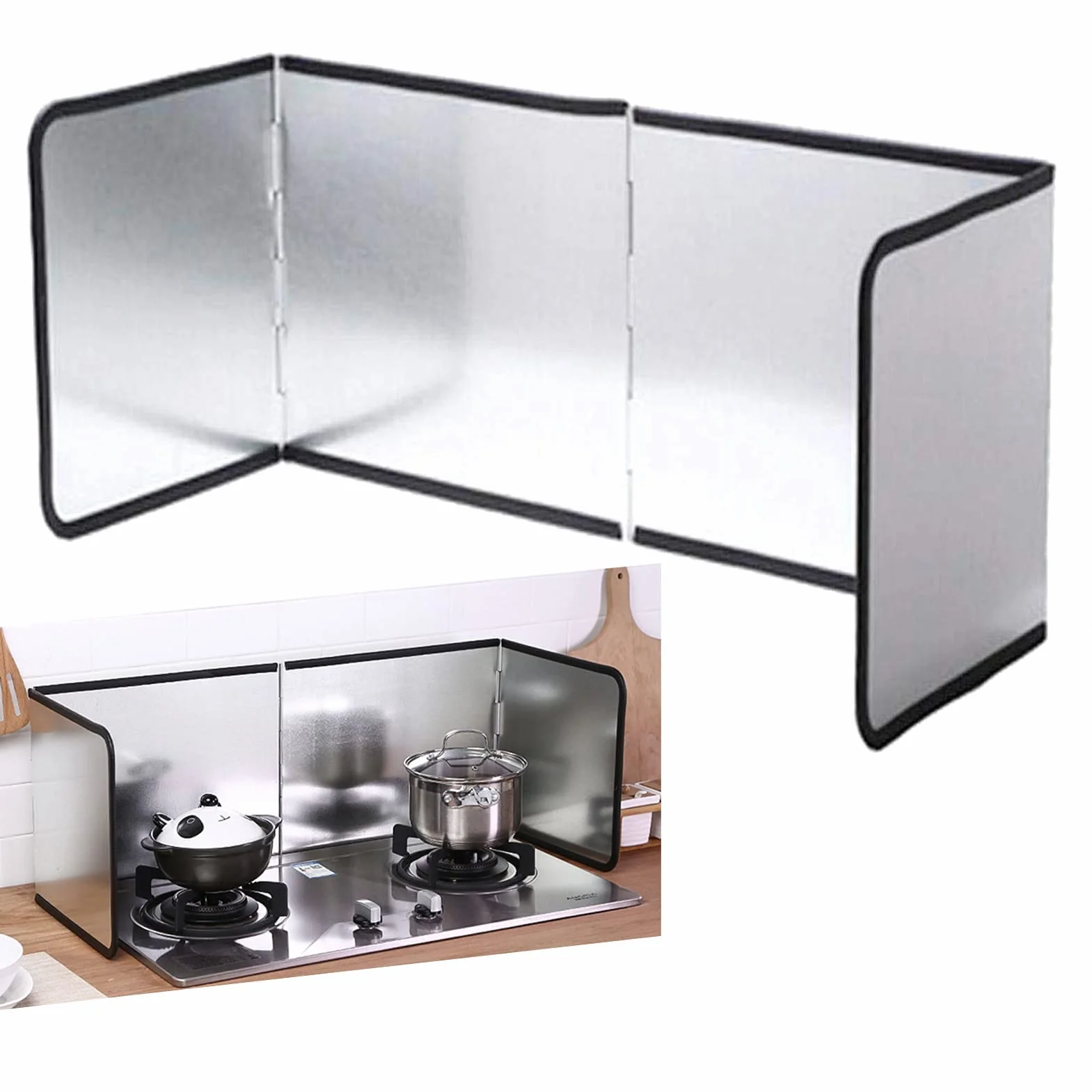 Protection anti-éclaboussures pour four pliable Cuisine 40 cm de hauteur Plaque de protection de cuisine pliable Protection anti-éclaboussures pour four Protection contre les éclaboussures de
