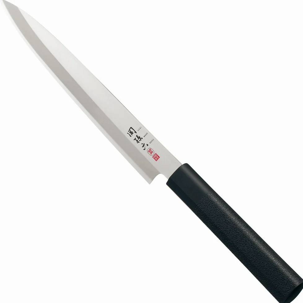 KAI Seki Magoroku Kinju et Hekiju Yanagiba gaucher 21,0 cm de longueur de lame - 8A solide & SUS420J2 - 58 & 56 (±1) HRC - artisanal - Pakkawood & plastique PP - Couteau à poisson - Fabriqué au Japon
