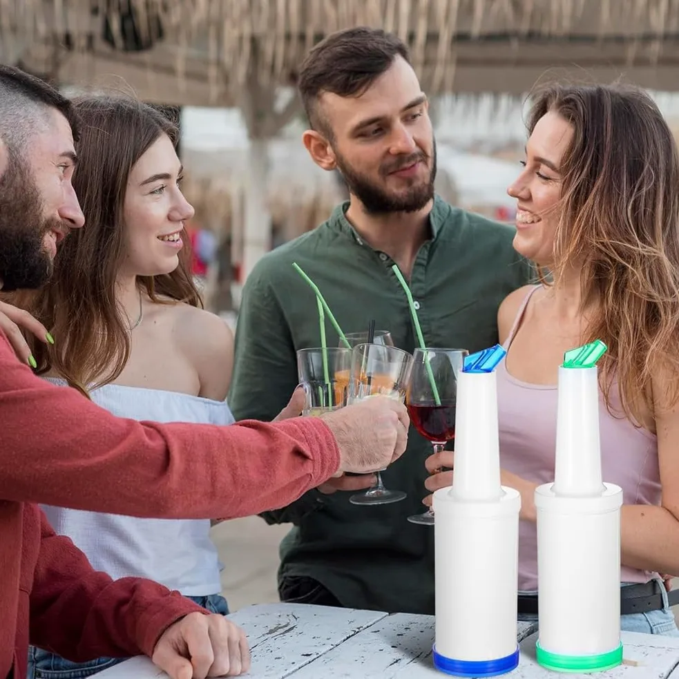 Ensemble de 6 Bouteilles de Jus Professionnelles pour Bar - Becs Verseurs de Jus de 0,9 Pinte pour Barman, Contenants de Stockage et de Versement