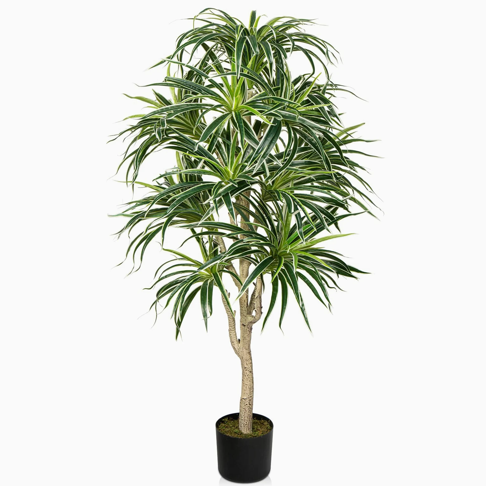 120 cm Plante artificielle grande Dracaena, Chlorophytum Fausse plante à araignée, Plante artificielle décorative suspendue pour salon, balcon, chambre à coucher, salle de bain, décoration intérieure