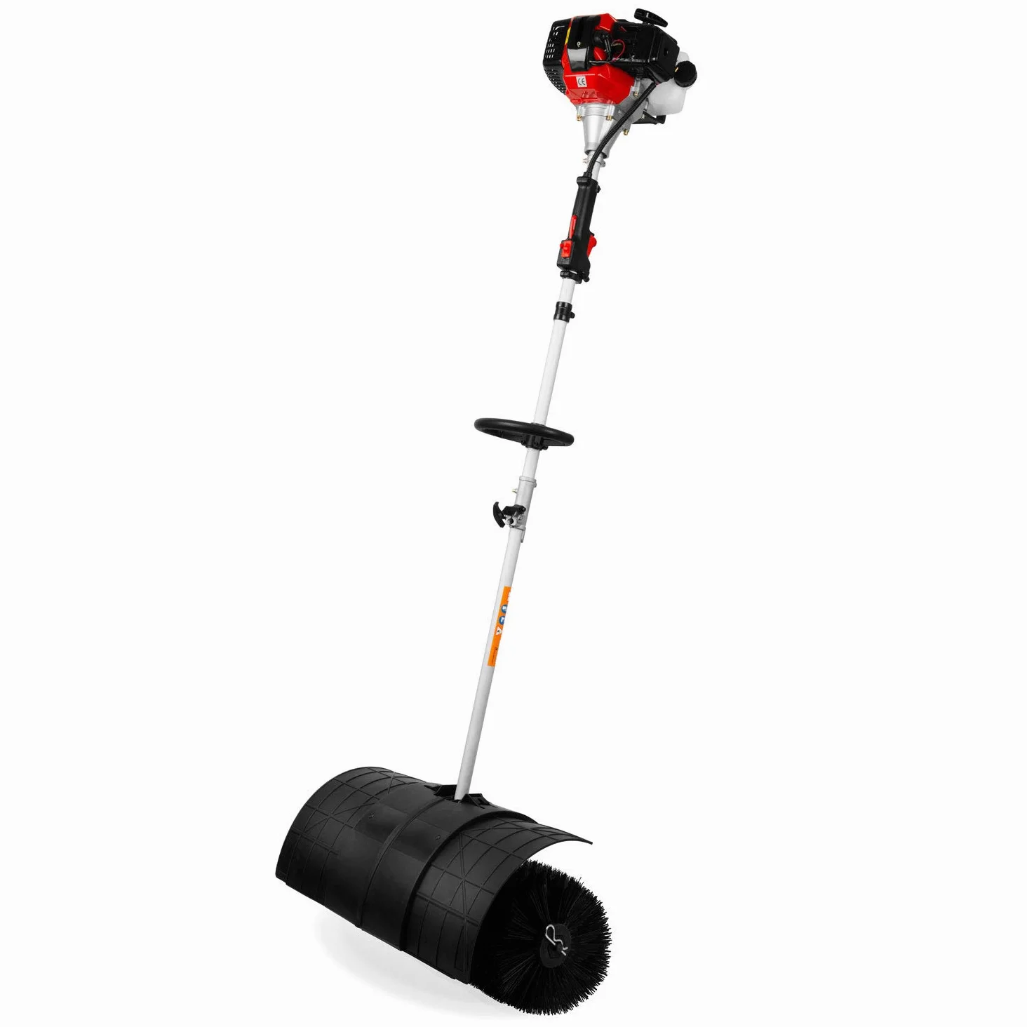 EBERTH Balayeuse Mécanique, Balayeuse Motorisée, moteur à essence 3CV, moteur 2 temps, 52ccm, 2x 30cm de rouleau de balayage, largeur de balayage 60cm, avec sangle de transport, capot de protection
