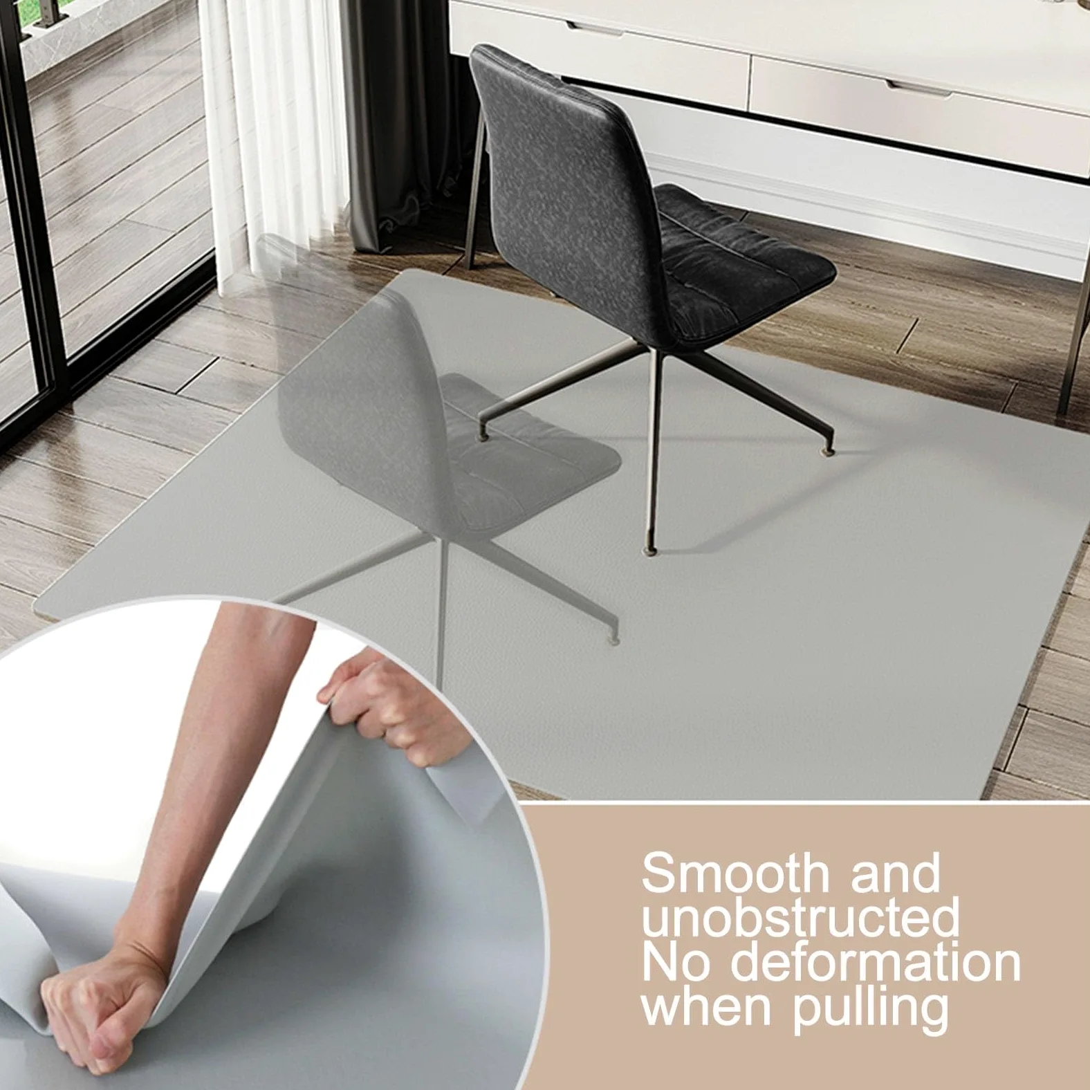Tapis de chaise de bureau haute performance pour moquette et carrelage, imperméable, glisse facile, 50 x 120 cm, gris foncé, protection pour la maison et le bureau