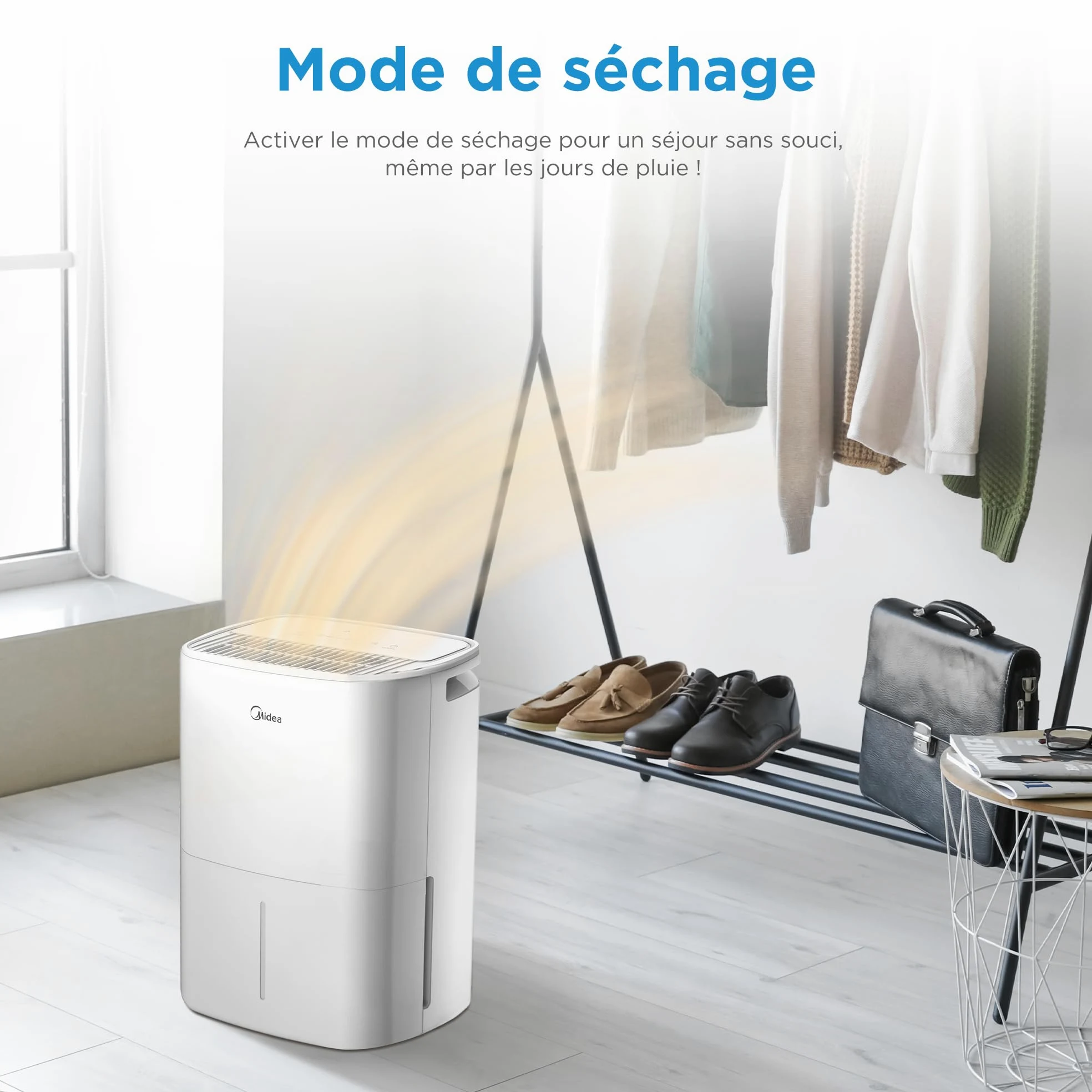 MIDEA Deshumidificateur d air Anti Moisissure 12L - Compresseur Intelligent et APP - Absorbeur d'humidité electrique - Séchage du Linge, Capteur d'humidité Auto et anti-condensation - Idéal pour 35m²