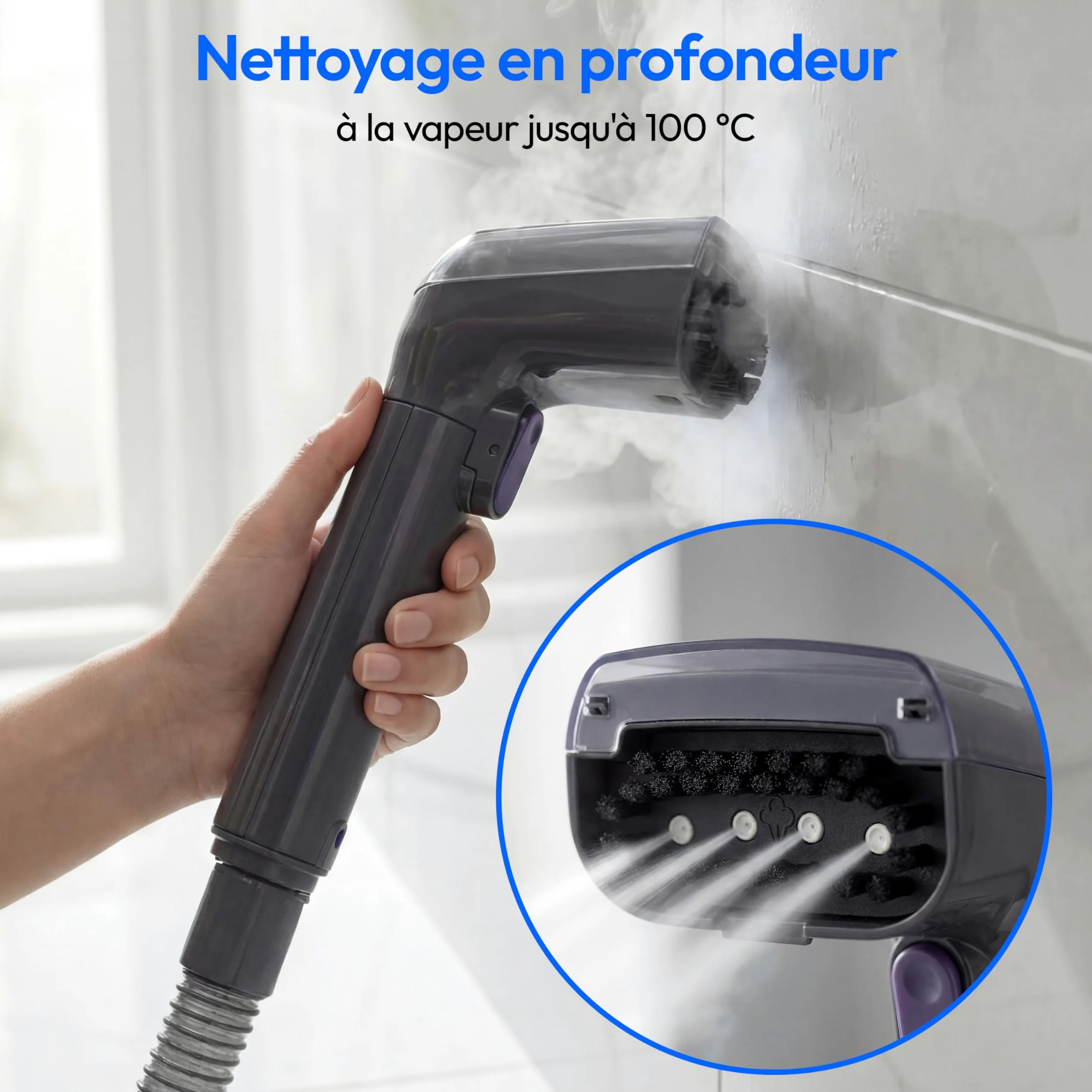 MEDION X10 UC Nettoyeur de tissus injecteur extracteur (Aspirateur eau pour tissus, moquettes et sièges auto, eau froide, eau chaude, vapeur, réservoir d'eau propre et d'eau sale, embout pour vitres,